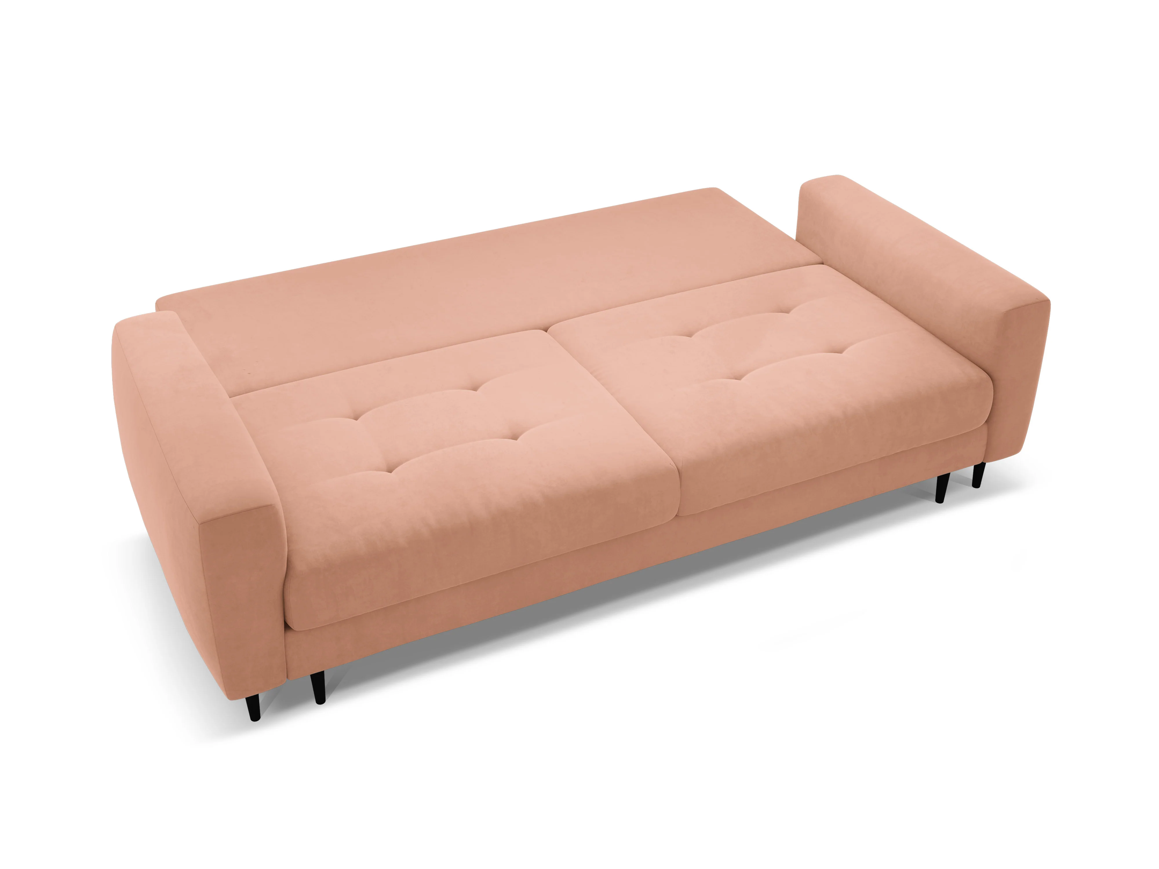 Sofa aksamitna 3-osobowa z funkcją spania BEMY różowy - Image 4
