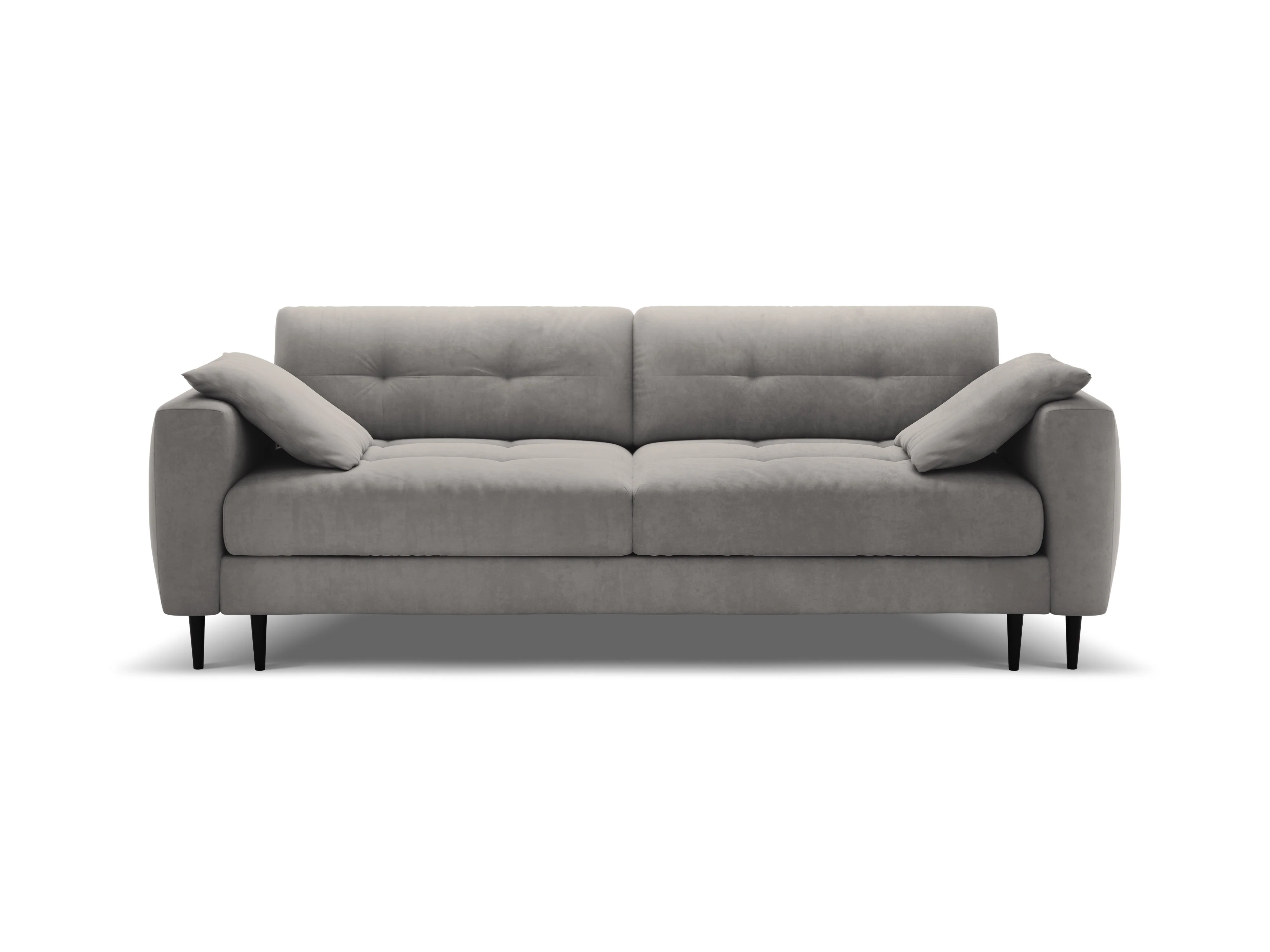Sofa aksamitna 3-osobowa z funkcją spania BEMY szary - Image 2