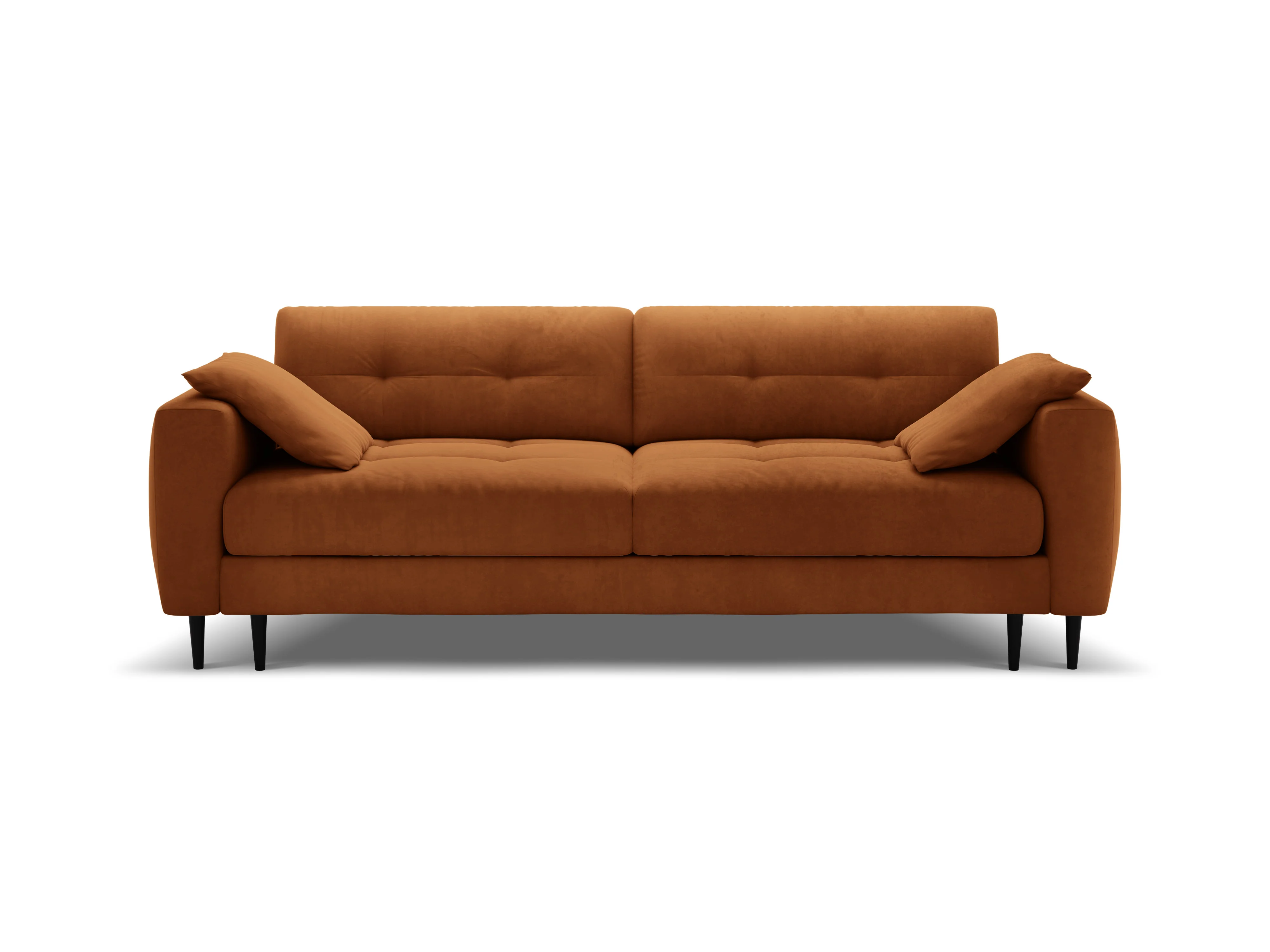 Sofa aksamitna 3-osobowa z funkcją spania BEMY terakota - Image 2
