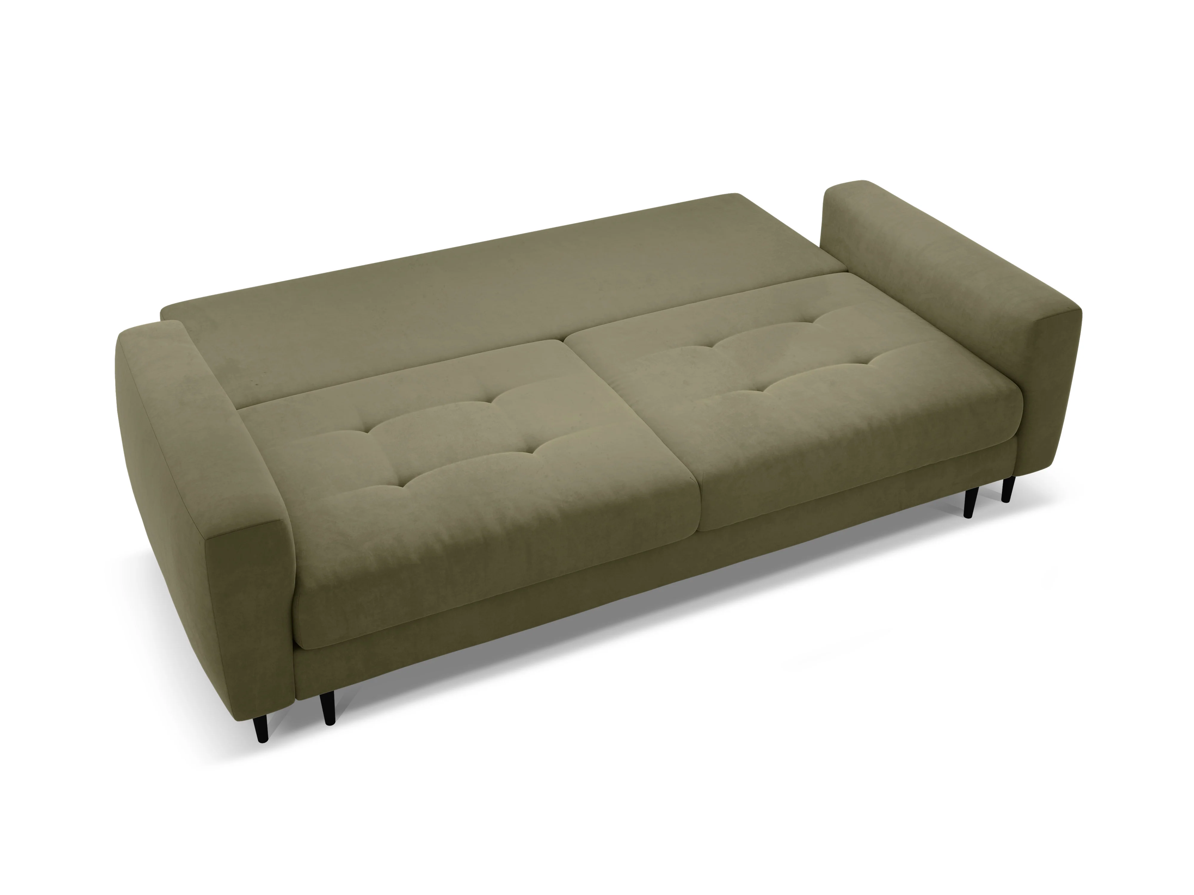 Sofa aksamitna 3-osobowa z funkcją spania BEMY oliwkowy - Image 4
