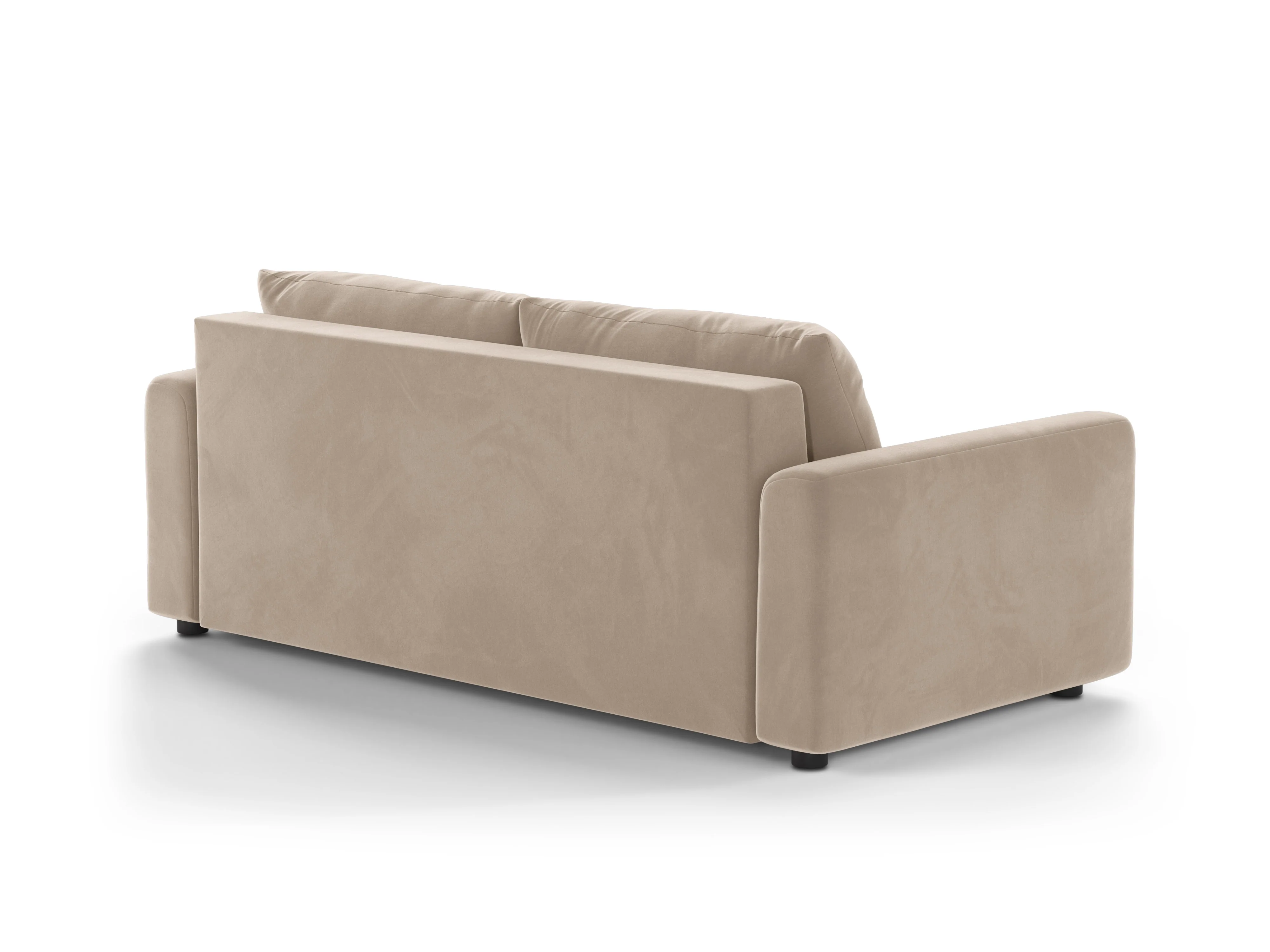 Sofa aksamitna 3-osobowa z funkcją spania DAVID beżowy - Image 3
