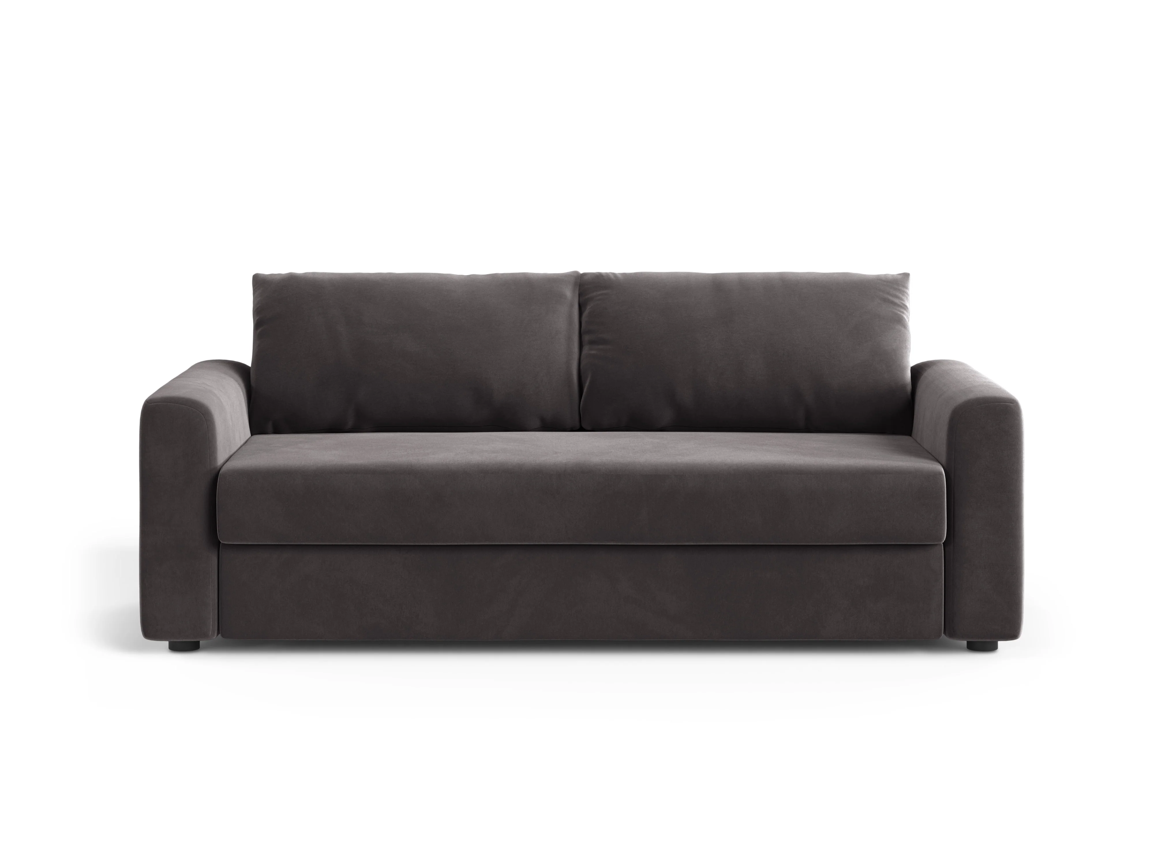 Sofa aksamitna 3-osobowa z funkcją spania DAVID ciemny szary - Image 2
