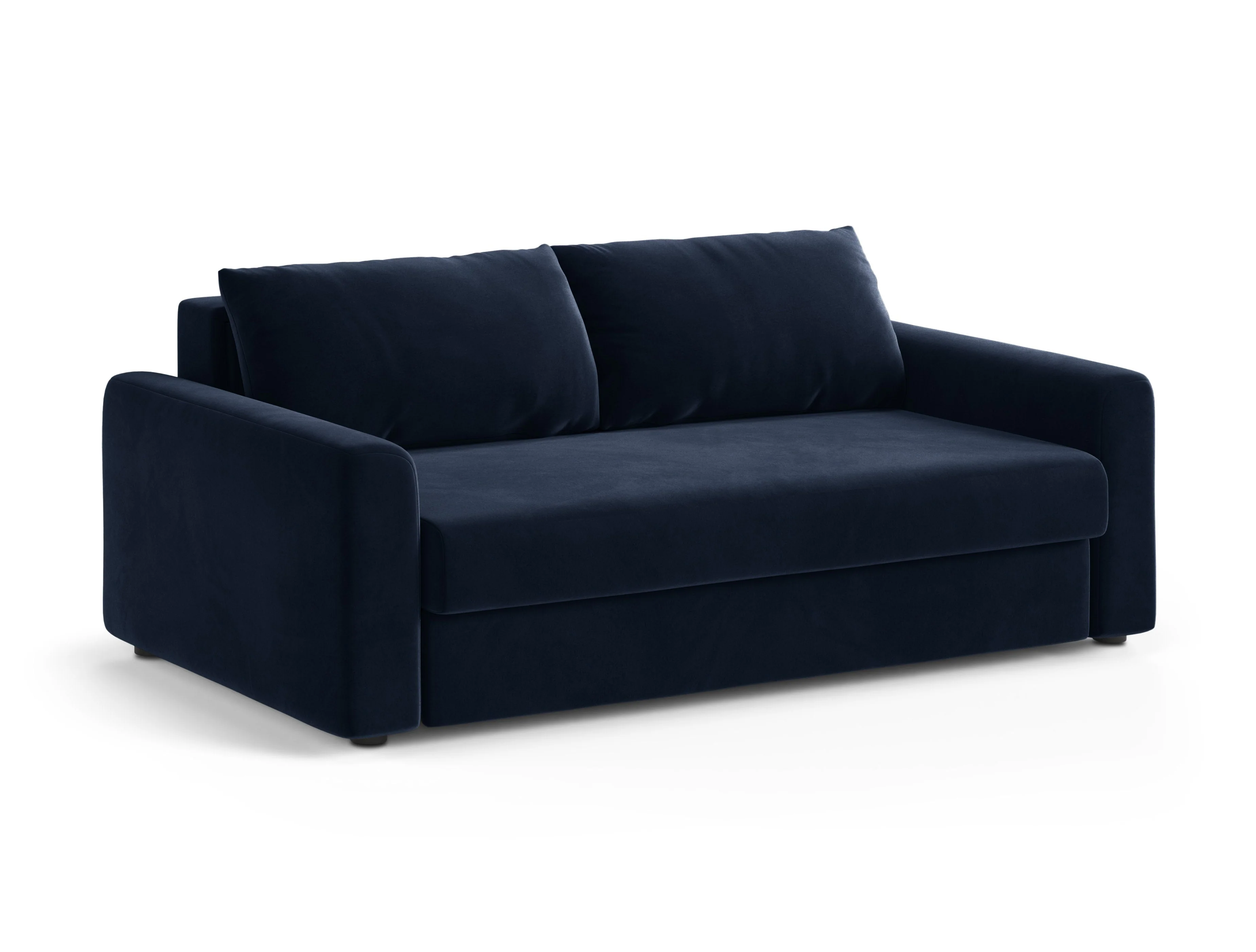 Sofa aksamitna 3-osobowa z funkcją spania DAVID królewski niebieski