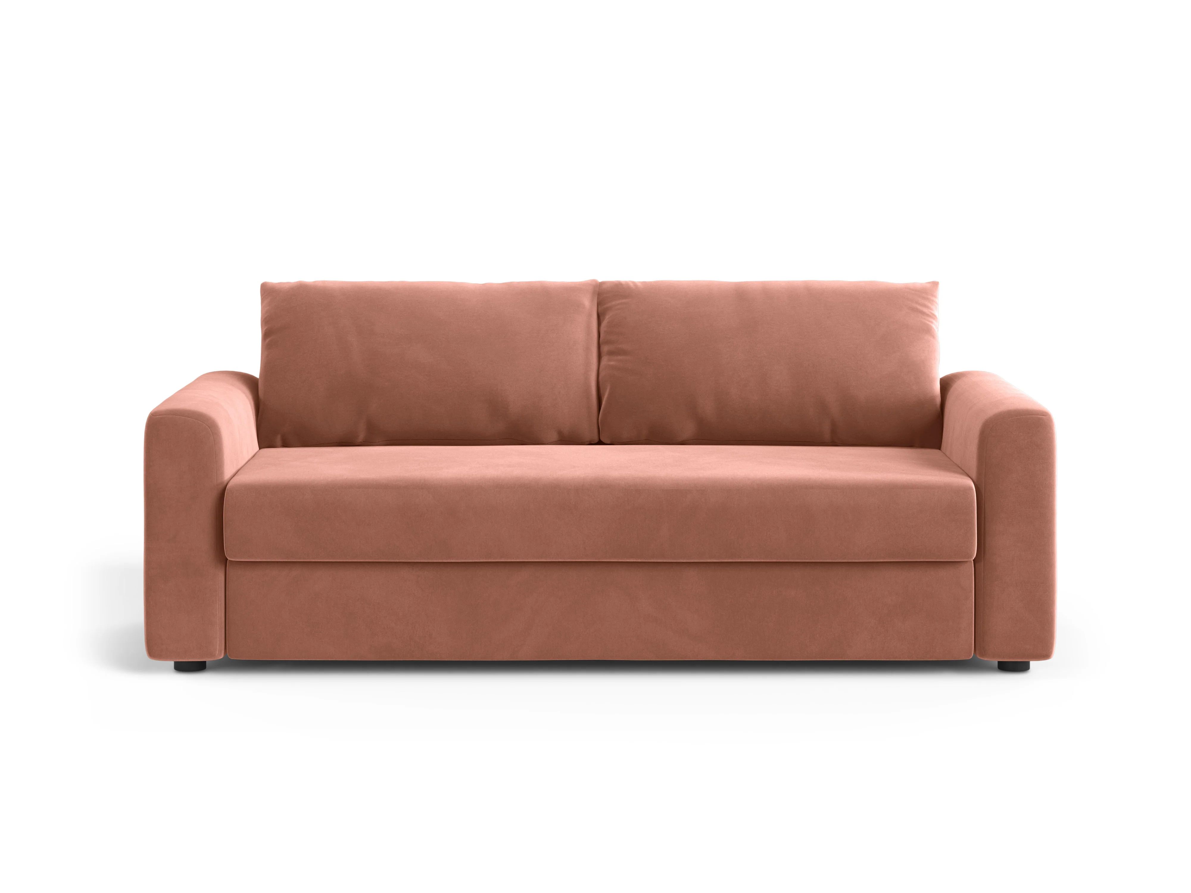 Sofa aksamitna 3-osobowa z funkcją spania DAVID różowy - Image 2