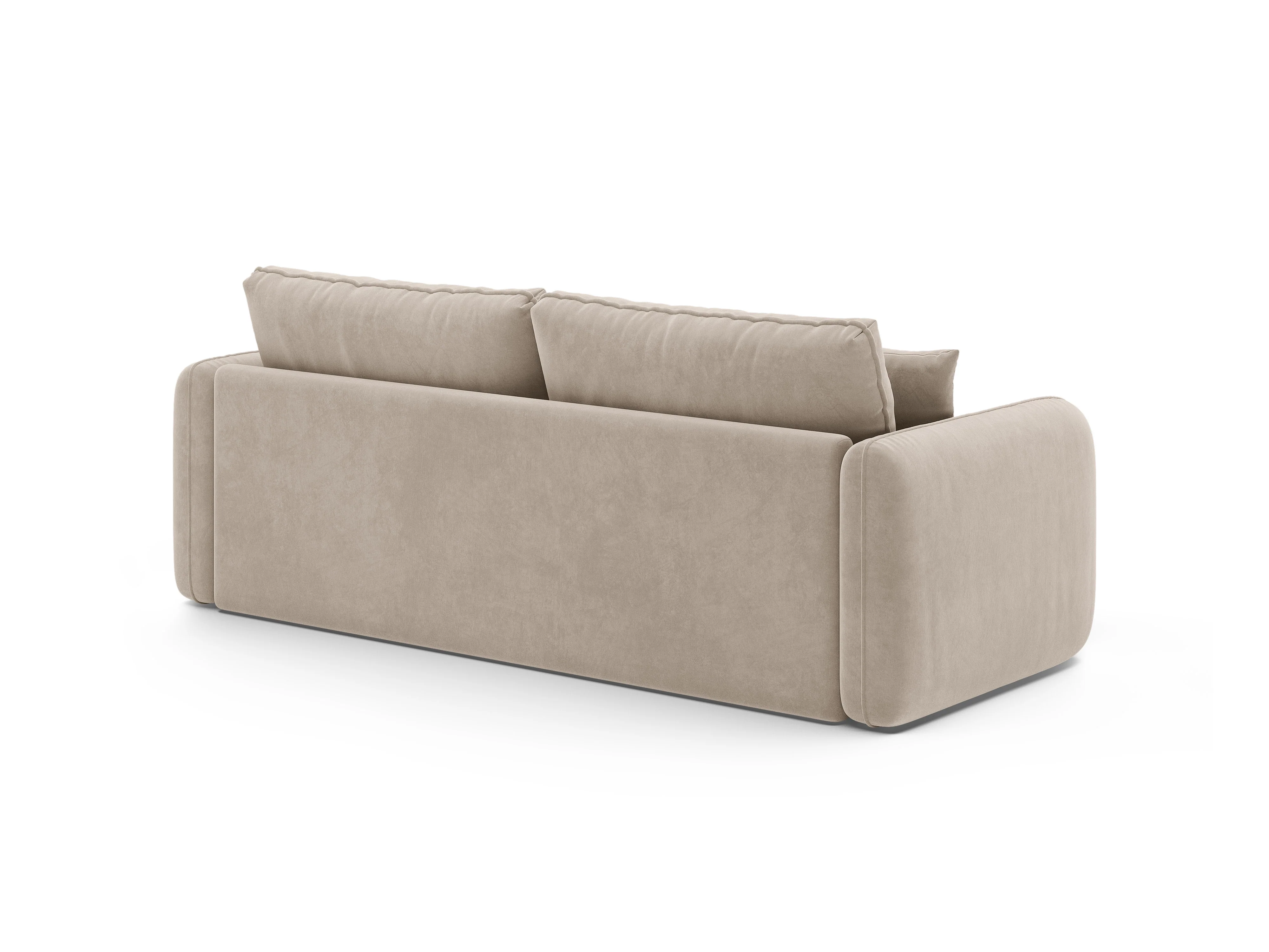 Sofa aksamitna 3-osobowa z funkcją spania DORMI beżowy - Image 7