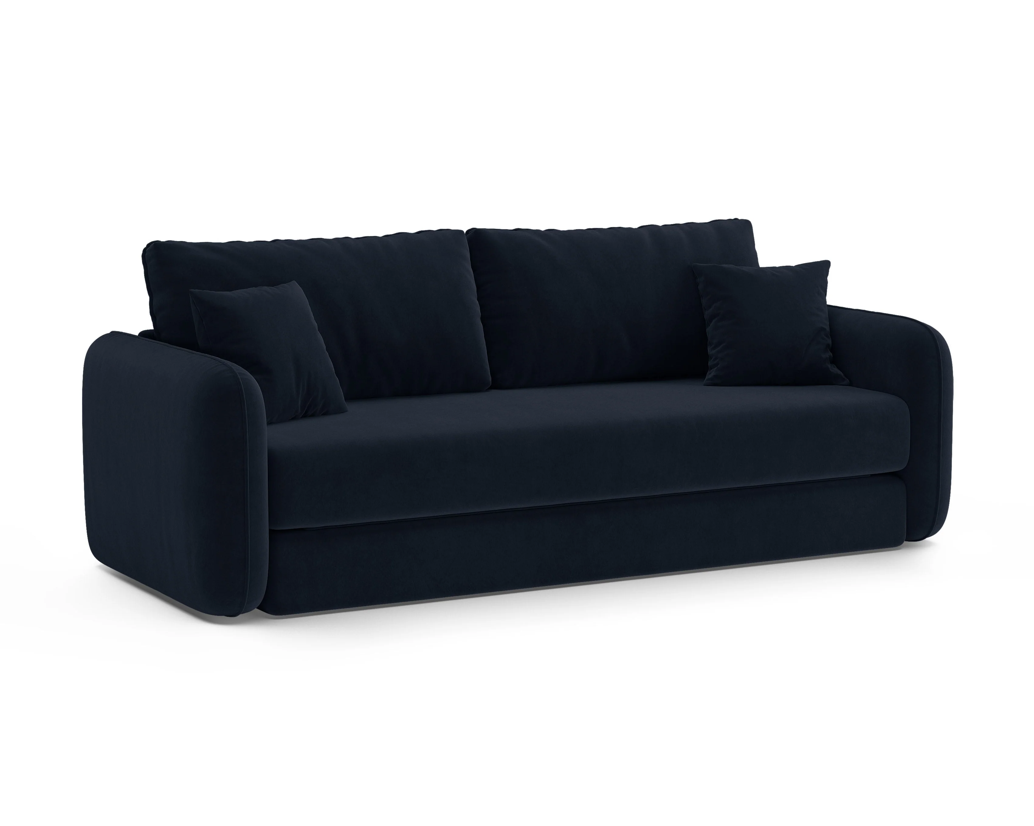 Sofa aksamitna 3-osobowa z funkcją spania DORMI królewski niebieski