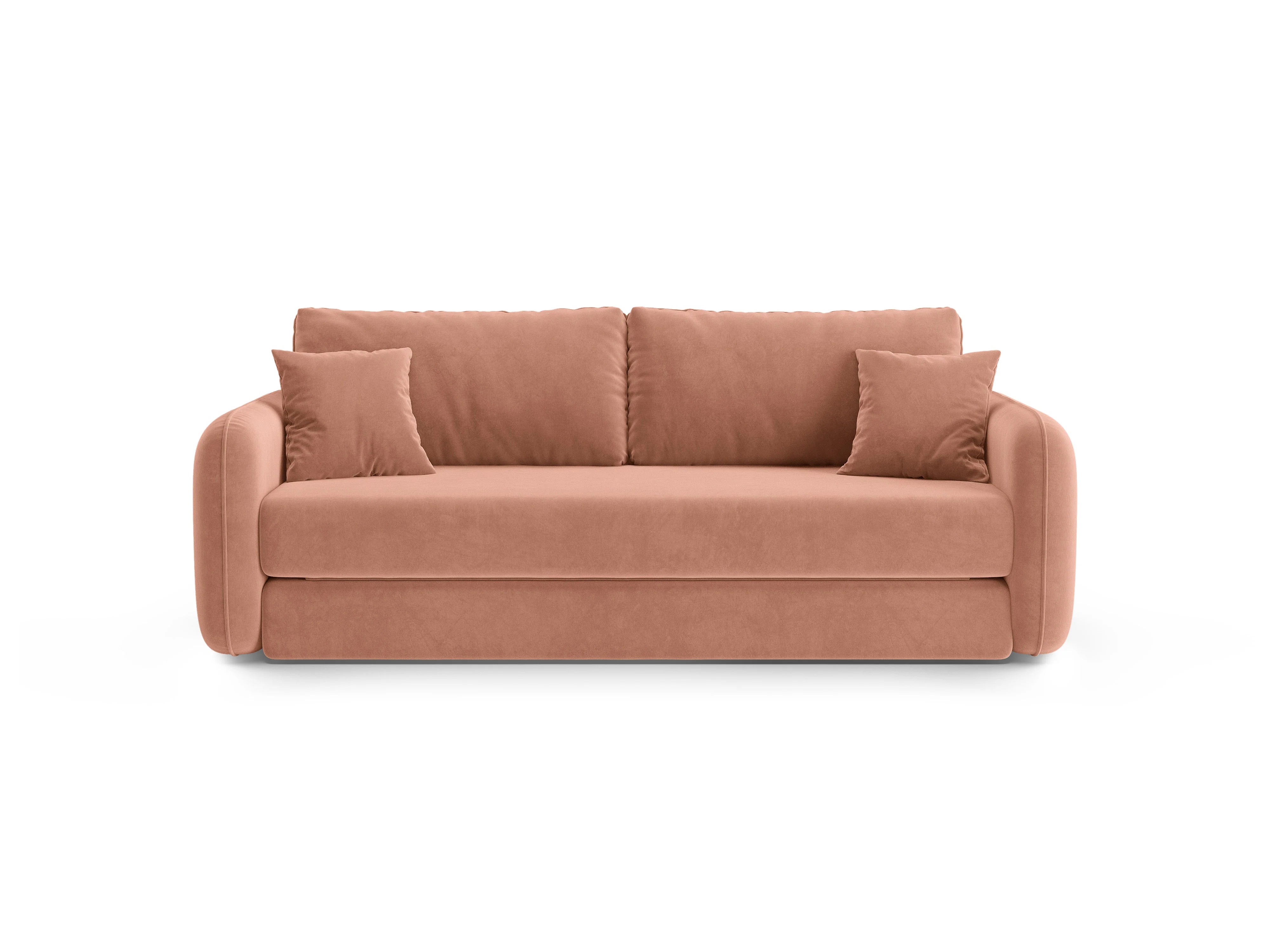 Sofa aksamitna 3-osobowa z funkcją spania DORMI różowy - Image 4