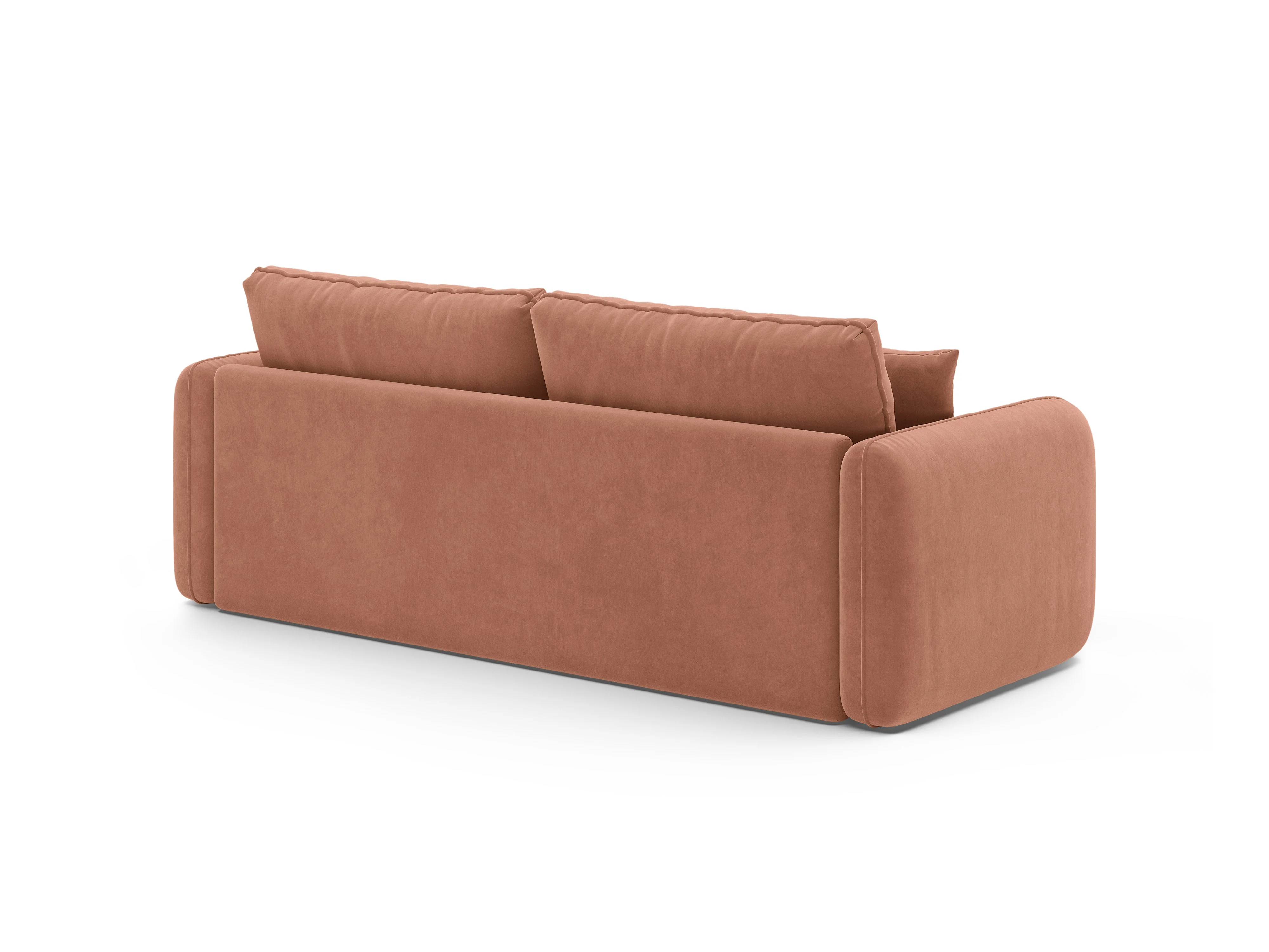 Sofa aksamitna 3-osobowa z funkcją spania DORMI różowy - Image 5