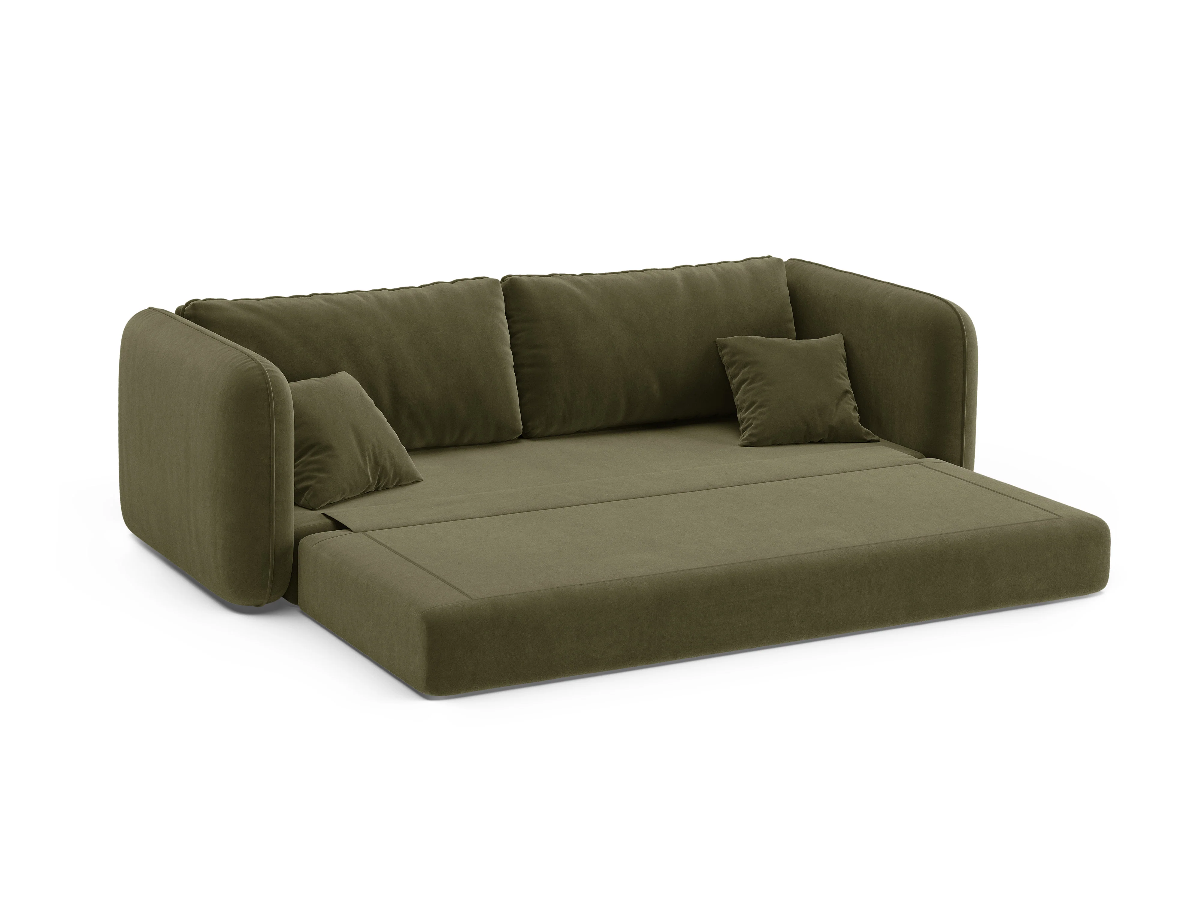 Sofa aksamitna 3-osobowa z funkcją spania DORMI zielony - Image 6