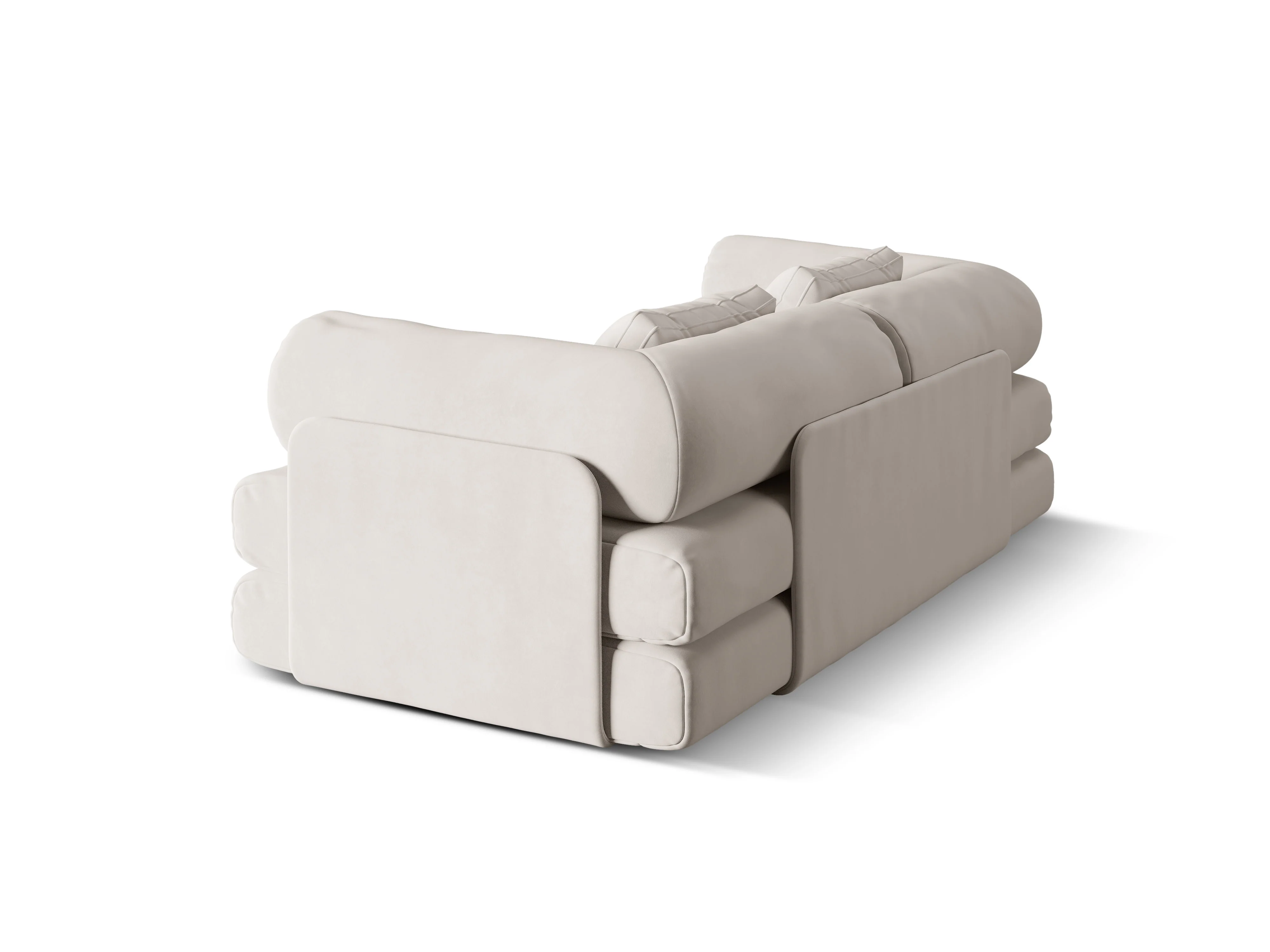 Sofa aksamitna 3-osobowa z funkcją spania DREAMY beżowy - Image 4