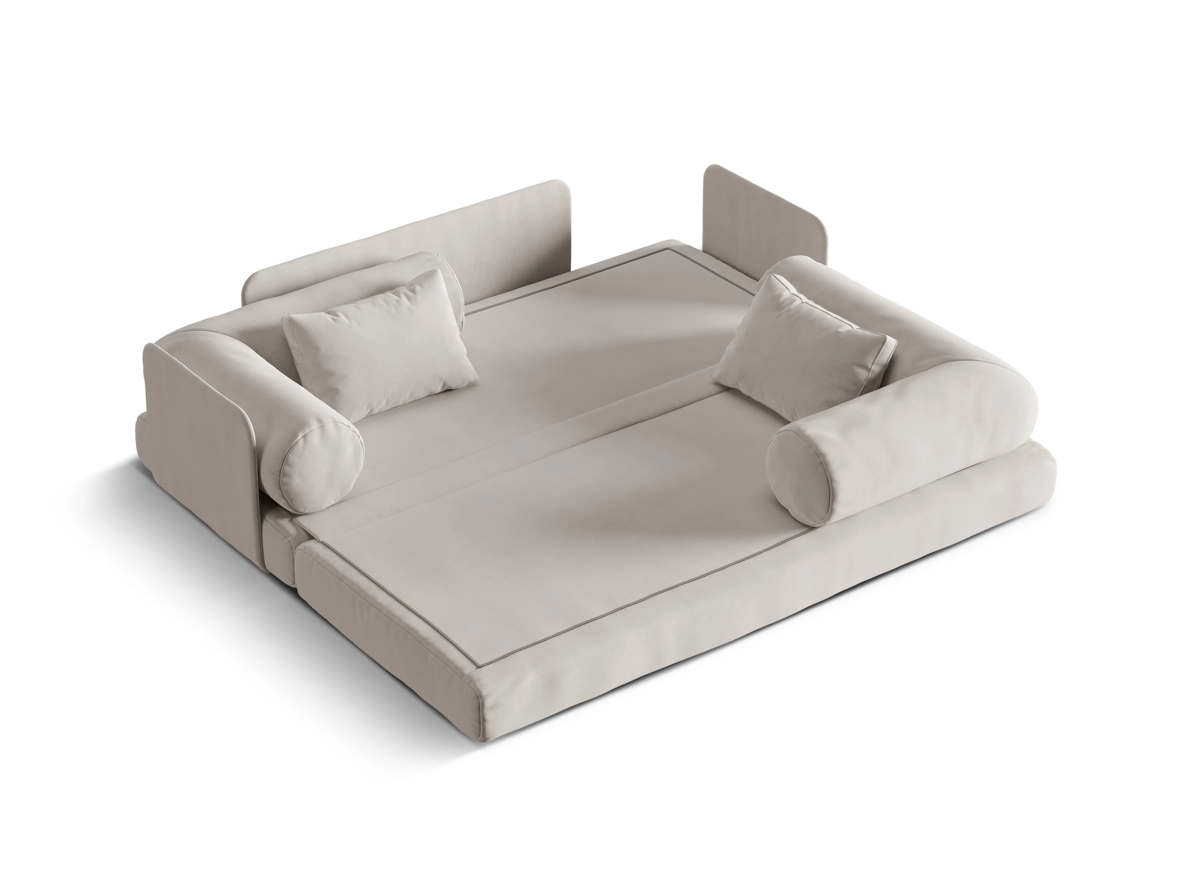 Sofa aksamitna 3-osobowa z funkcją spania DREAMY beżowy - Image 5