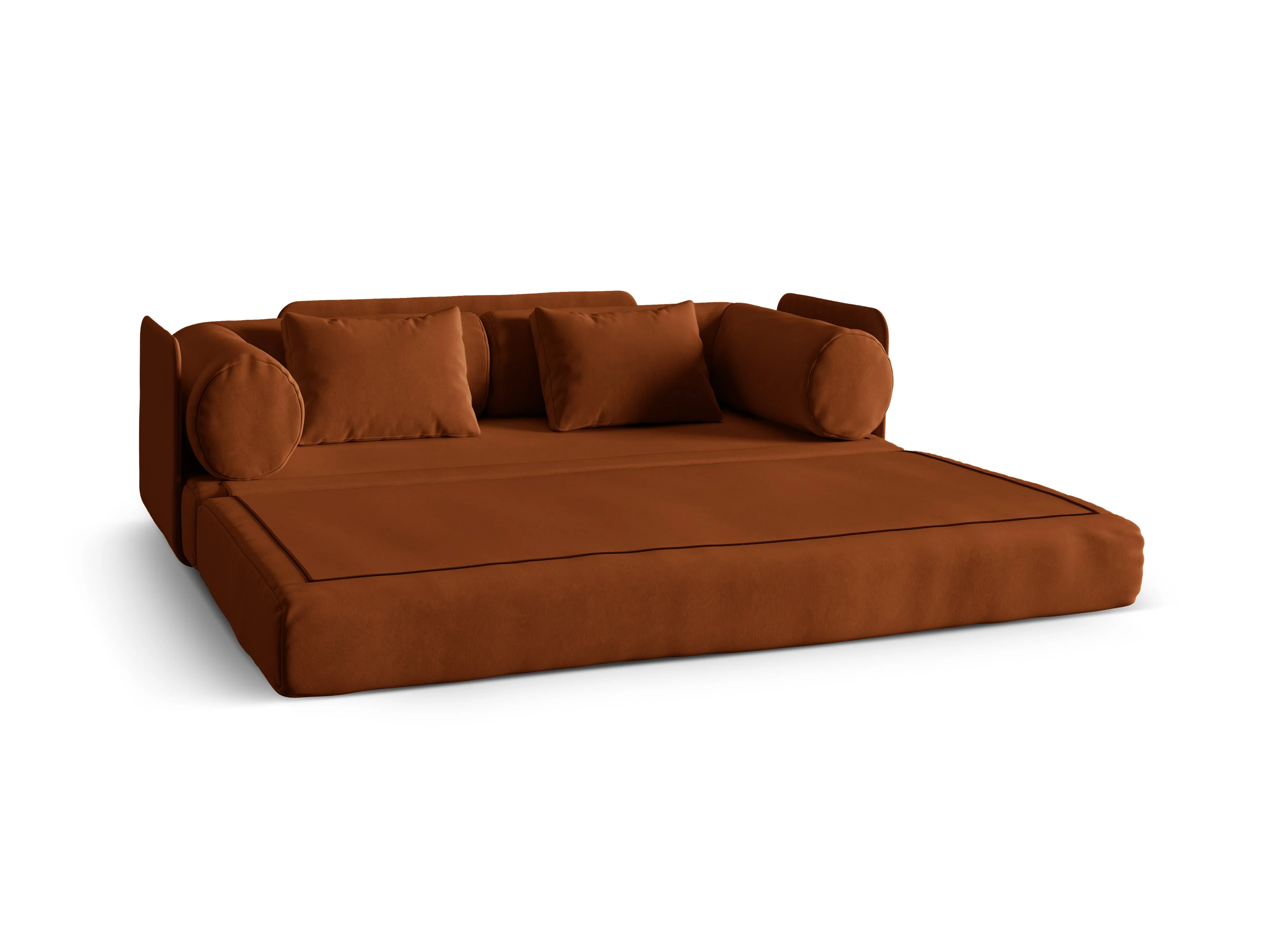 Sofa aksamitna 3-osobowa z funkcją spania DREAMY terakota - Image 2