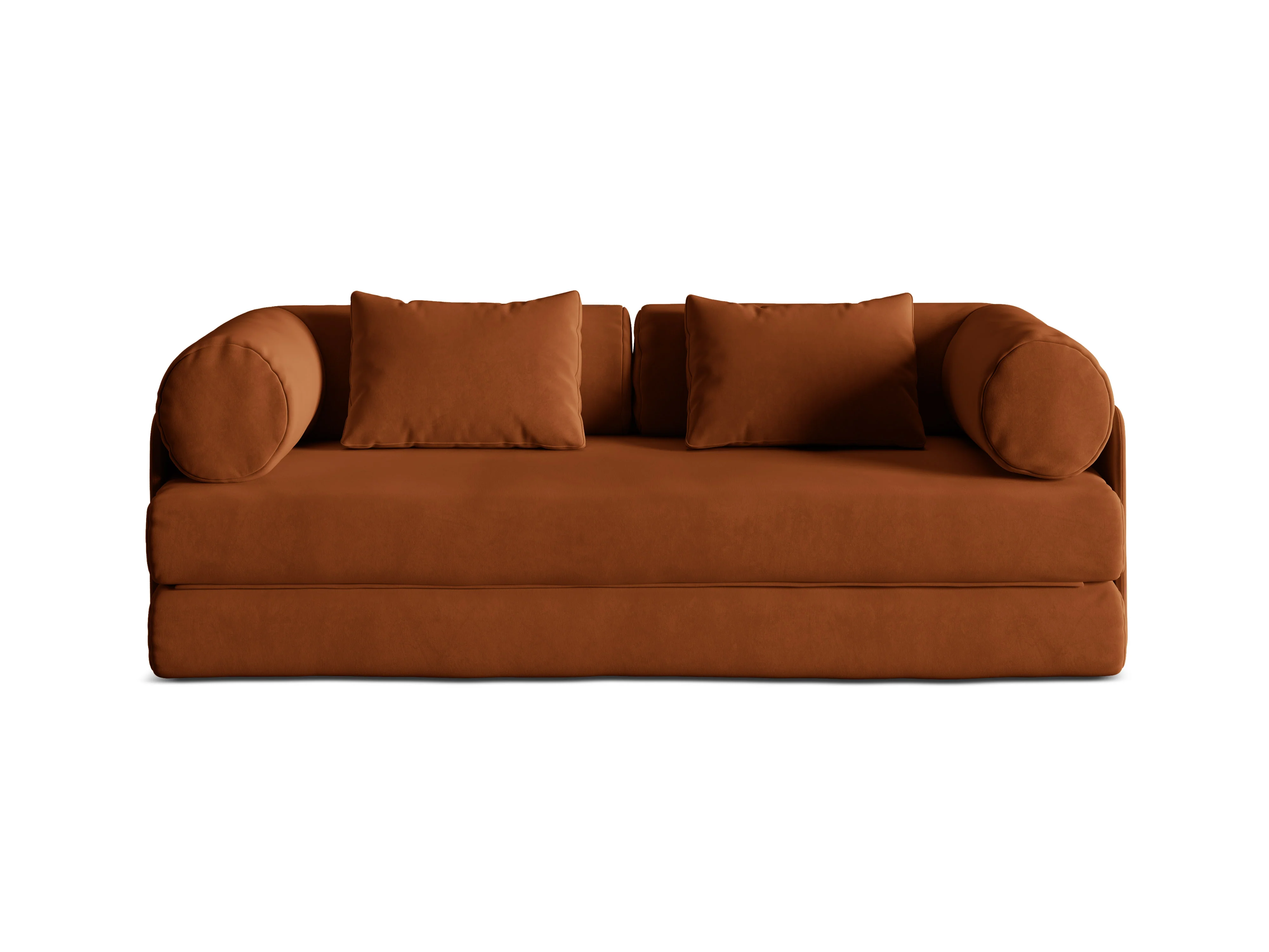Sofa aksamitna 3-osobowa z funkcją spania DREAMY terakota - Image 3