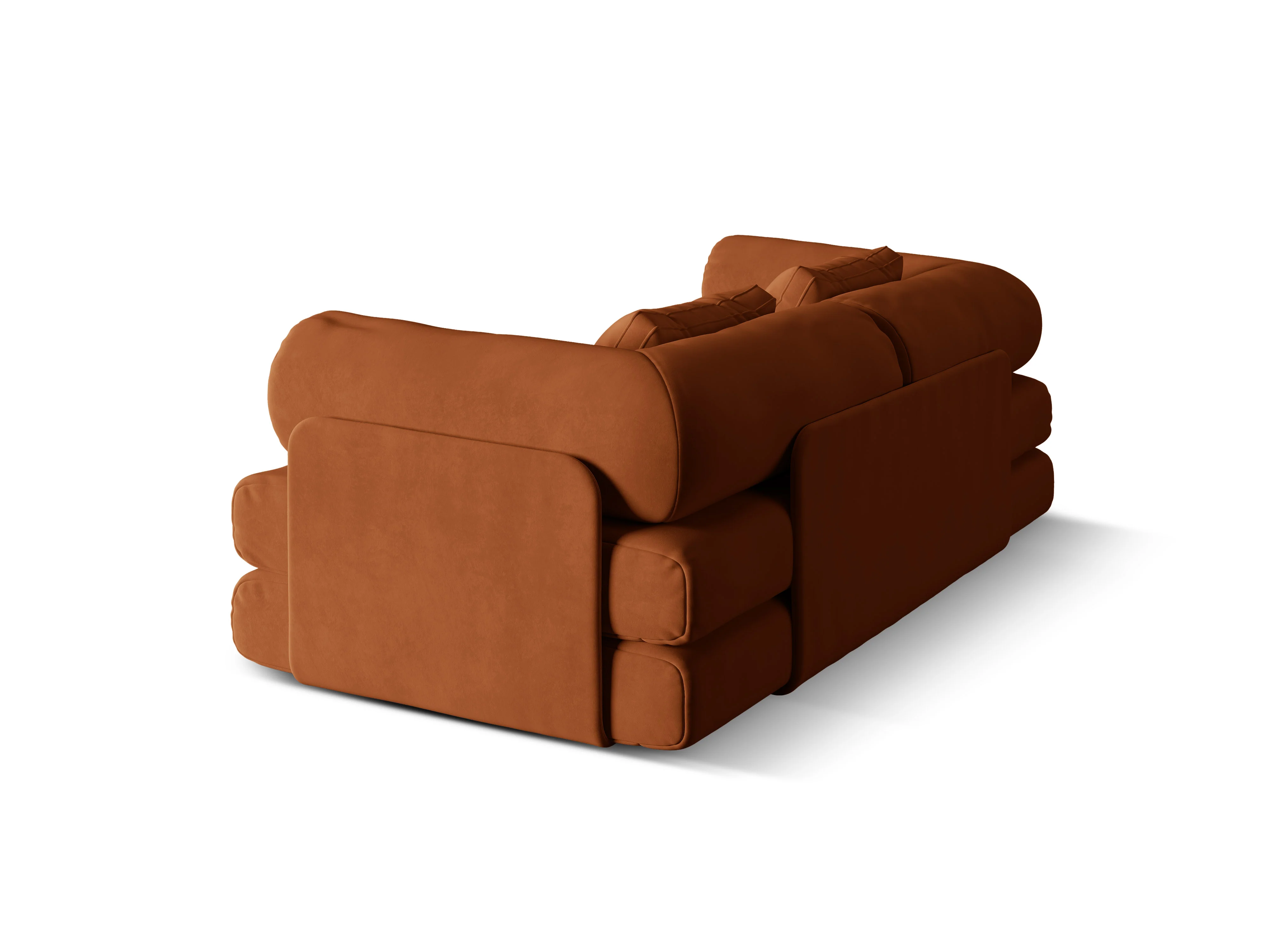Sofa aksamitna 3-osobowa z funkcją spania DREAMY terakota - Image 4