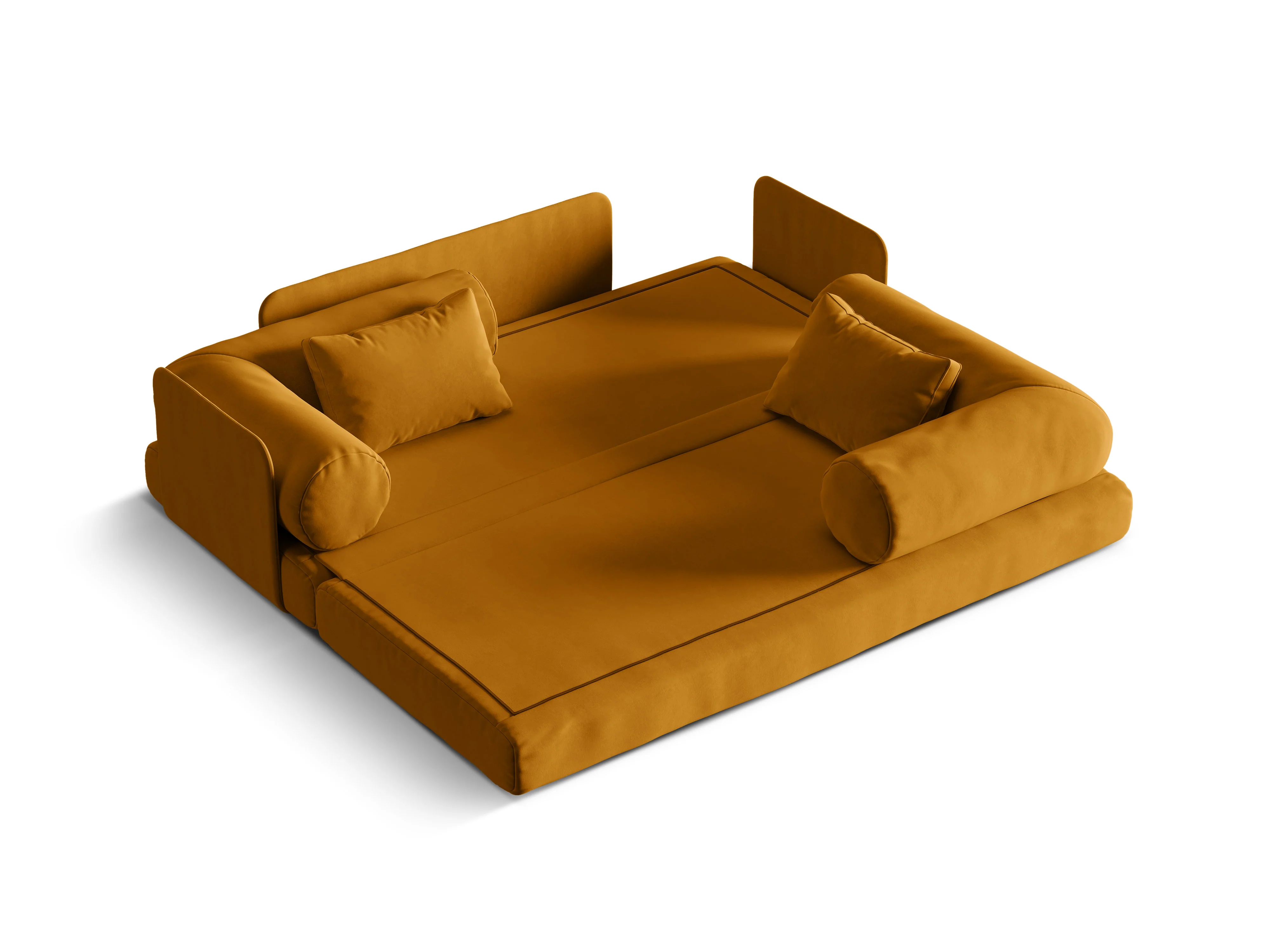 Sofa aksamitna 3-osobowa z funkcją spania DREAMY żółty - Image 5
