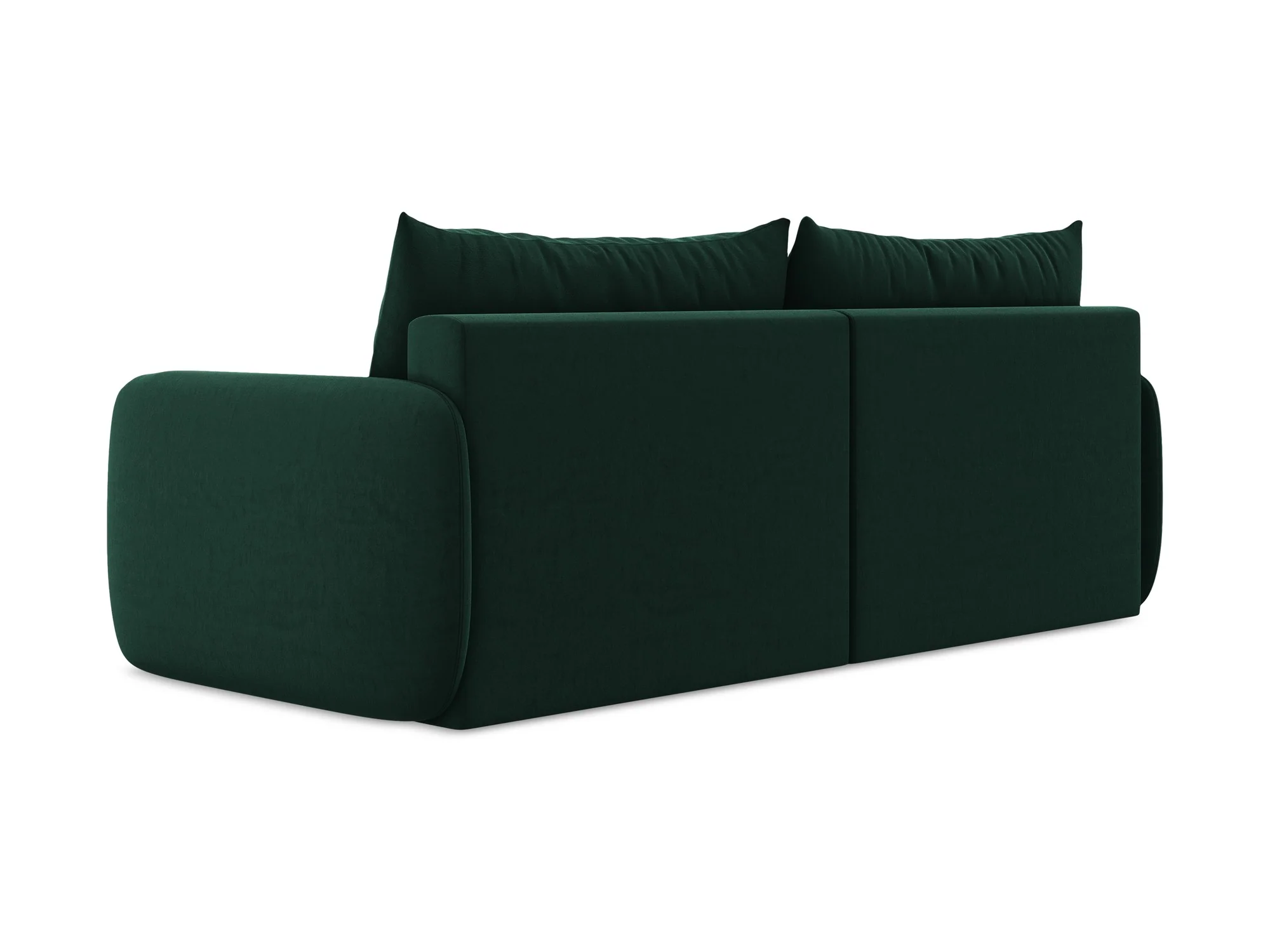 Sofa aksamitna 3-osobowa z funkcją spania KALENA butelkowa zieleń - Image 4
