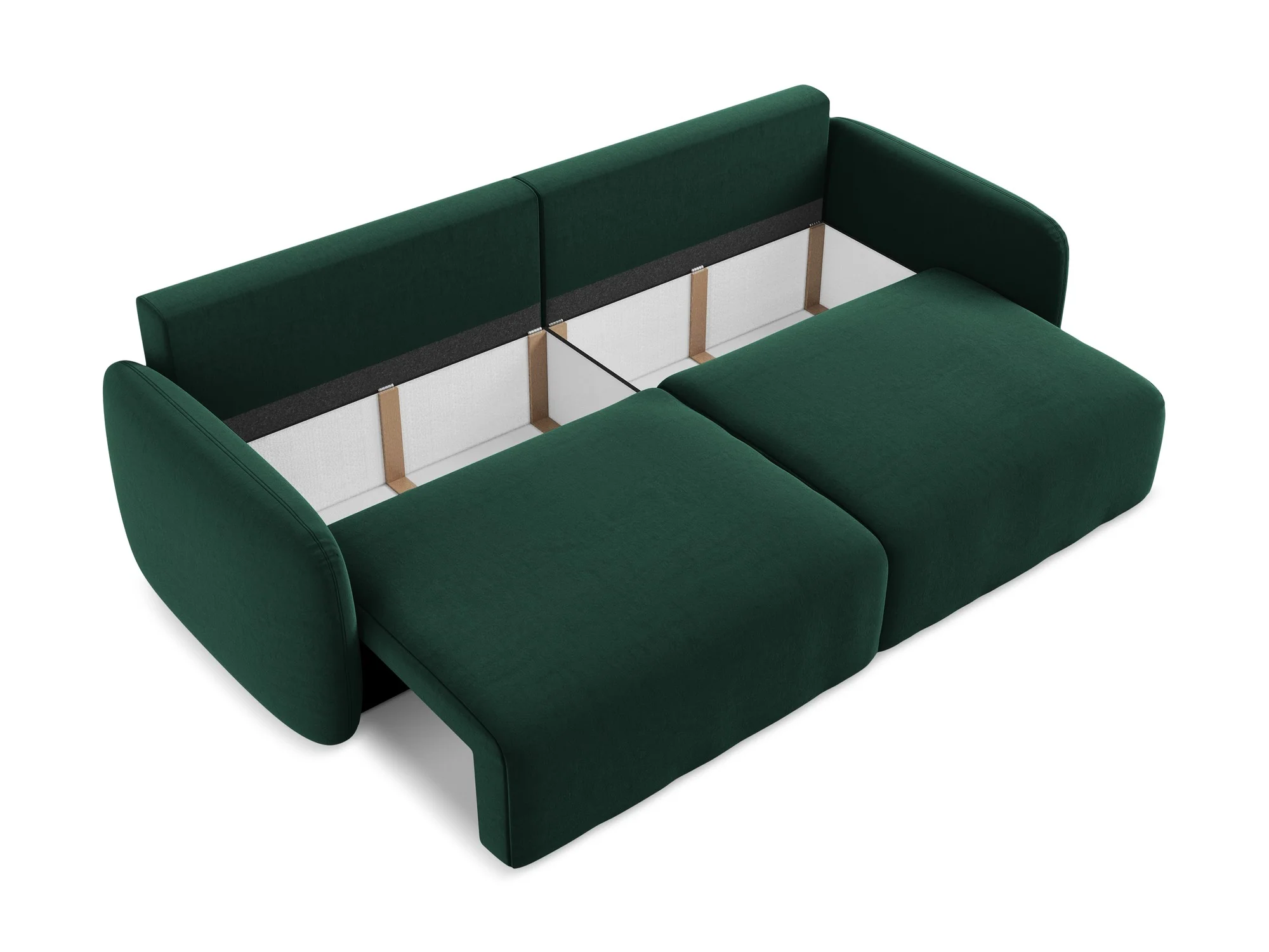 Sofa aksamitna 3-osobowa z funkcją spania KALENA butelkowa zieleń - Image 5