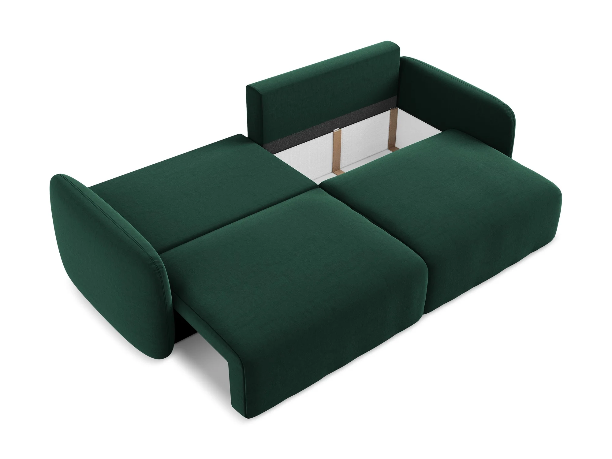 Sofa aksamitna 3-osobowa z funkcją spania KALENA butelkowa zieleń - Image 6