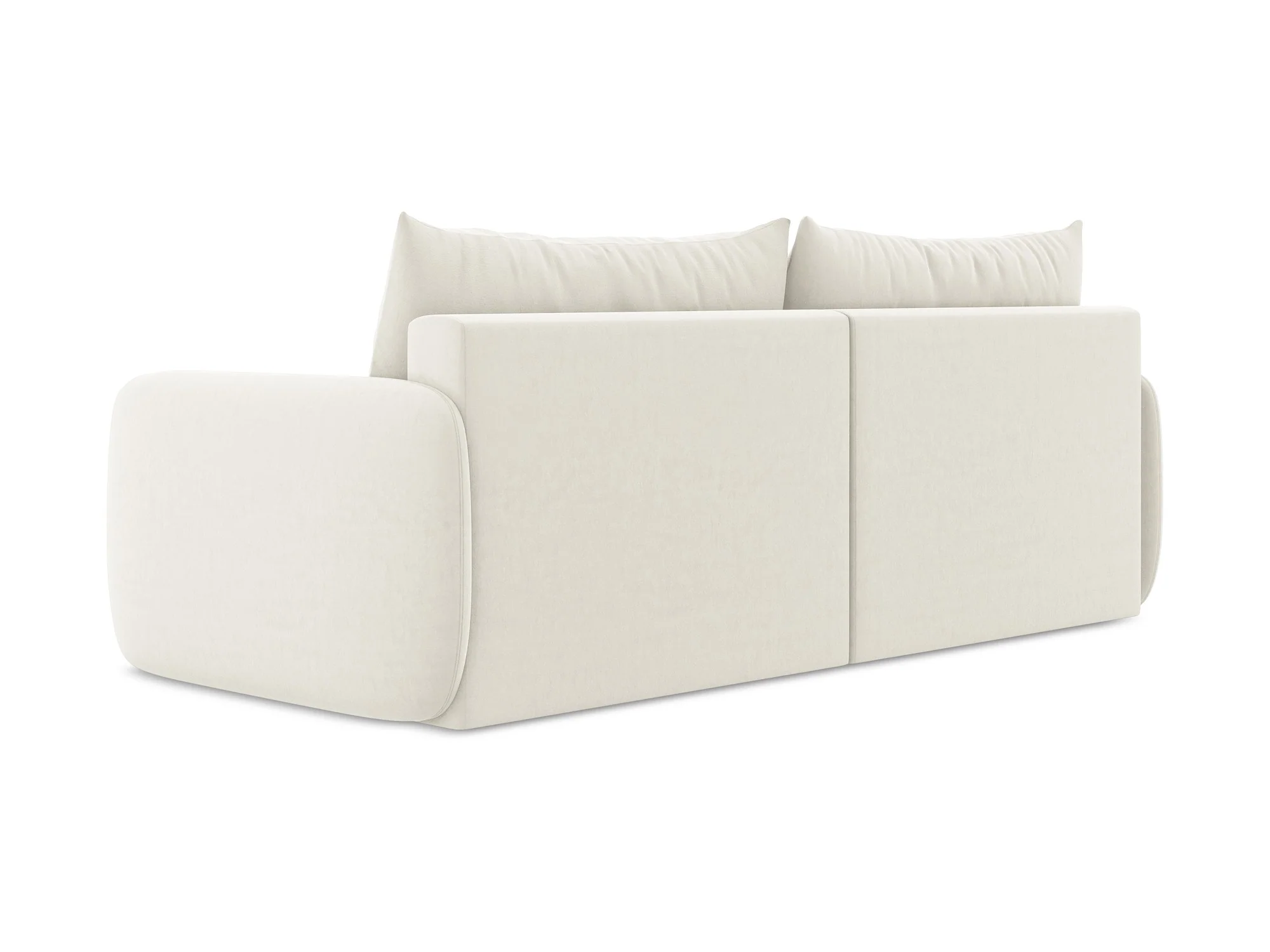 Sofa aksamitna 3-osobowa z funkcją spania KALENA jasnobeżowy - Image 7