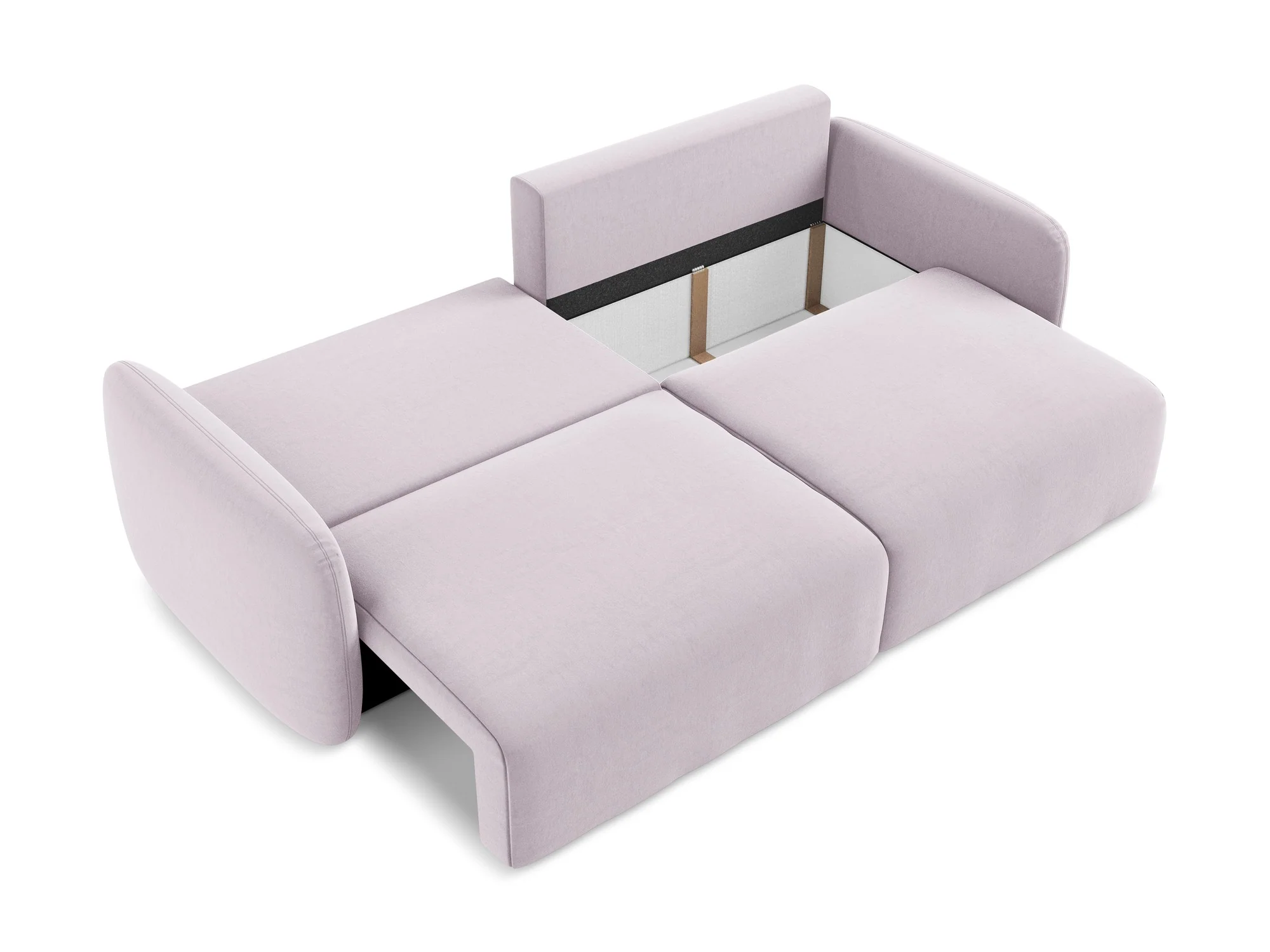 Sofa aksamitna 3-osobowa z funkcją spania KALENA lawendowy - Image 5