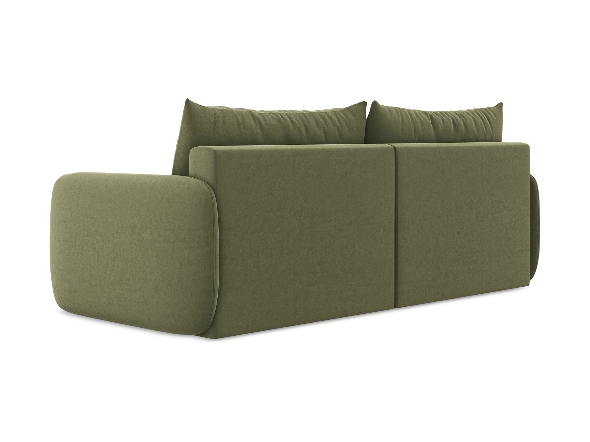 Sofa aksamitna 3-osobowa z funkcją spania KALENA oliwkowy - Image 7