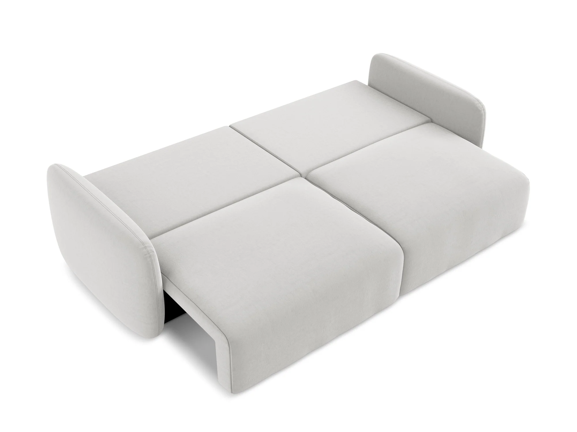 Sofa aksamitna 3-osobowa z funkcją spania KALENA srebrny - Image 6