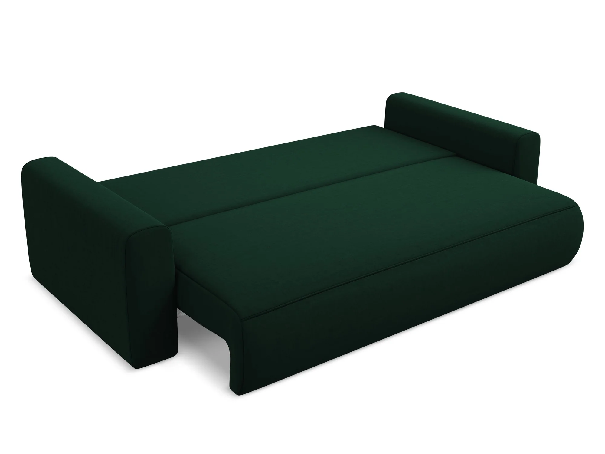 Sofa aksamitna 3-osobowa z funkcją spania KAPUA butelkowa zieleń - Image 7