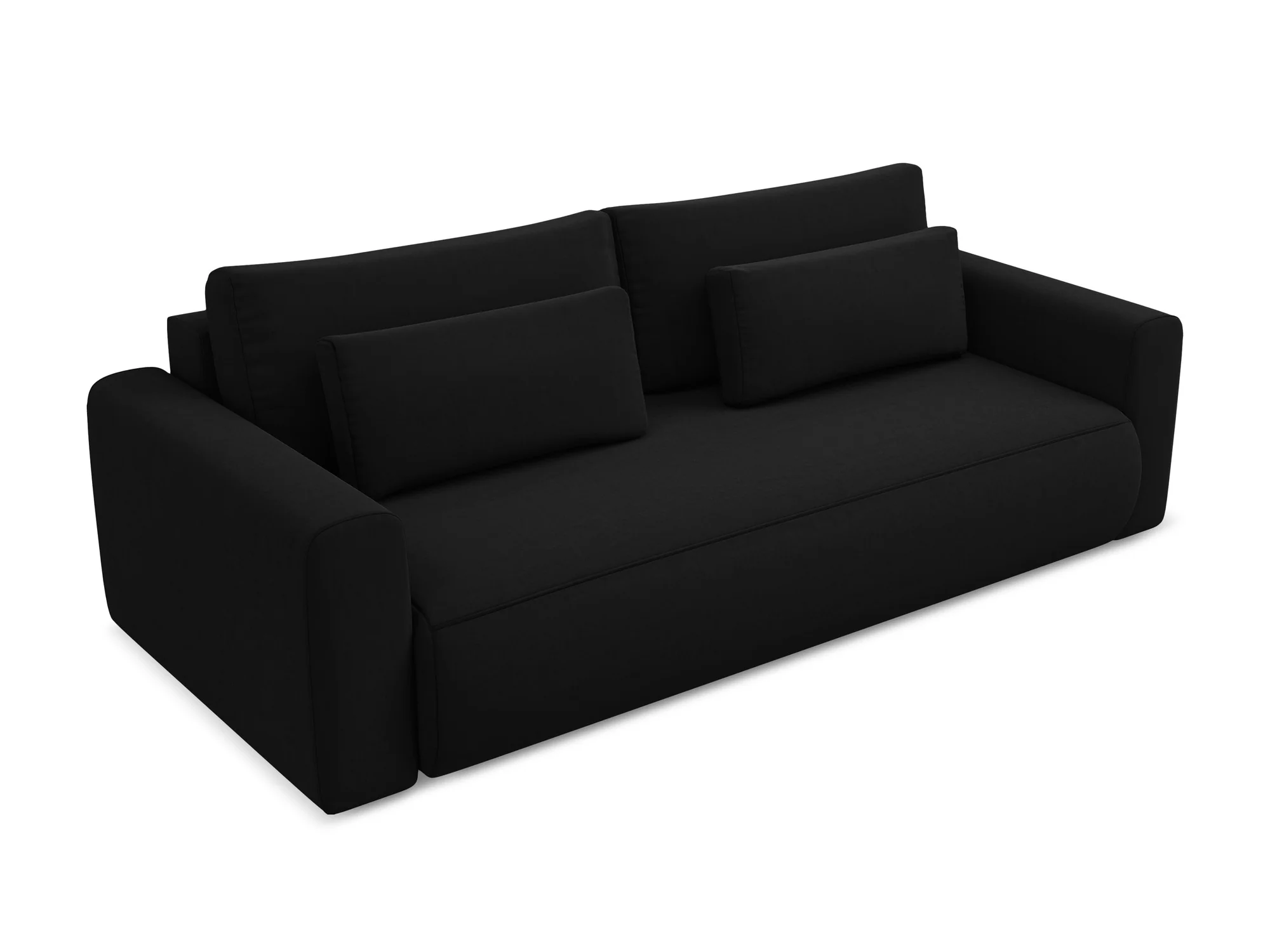 Sofa aksamitna 3-osobowa z funkcją spania KAPUA czarny - Image 4
