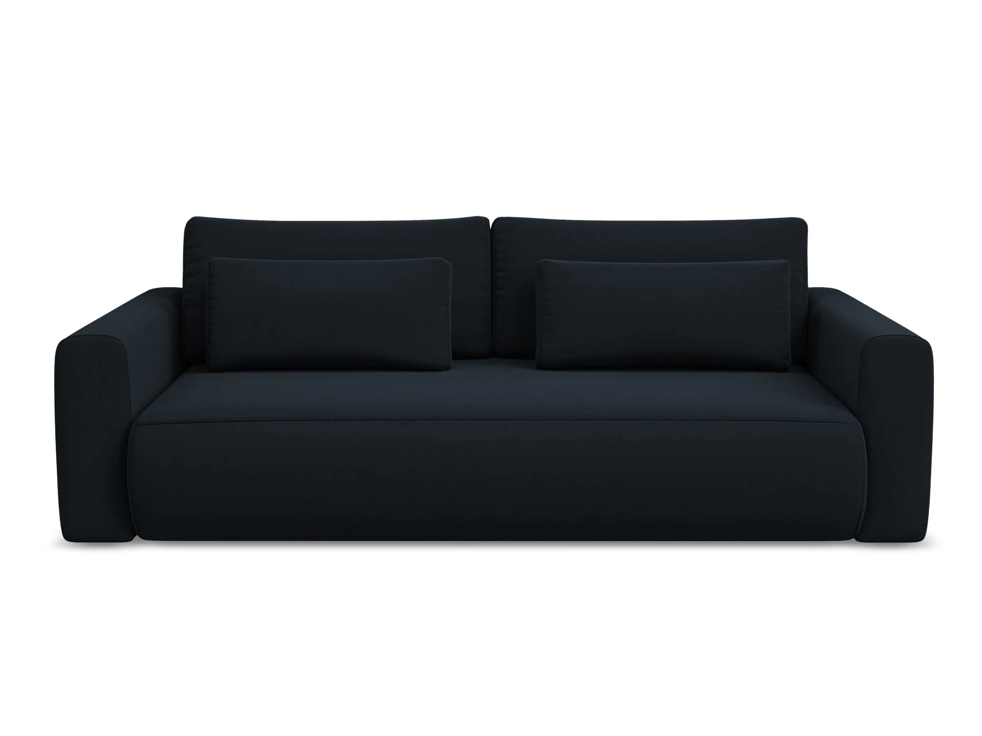 Sofa aksamitna 3-osobowa z funkcją spania KAPUA granat królewski - Image 3