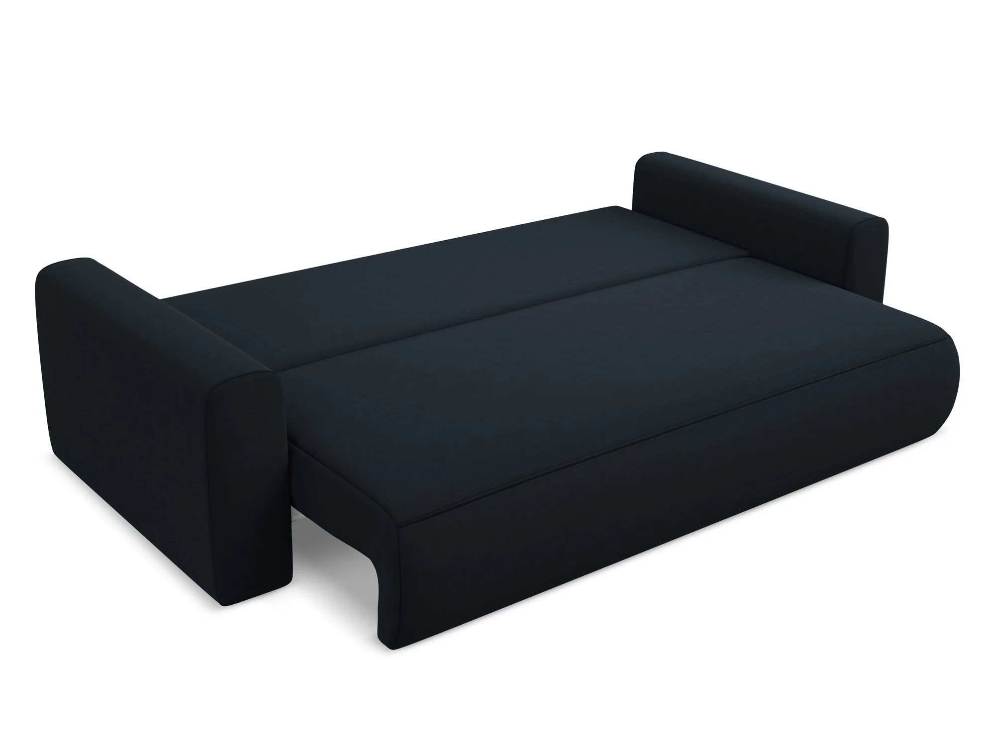 Sofa aksamitna 3-osobowa z funkcją spania KAPUA granat królewski - Image 6