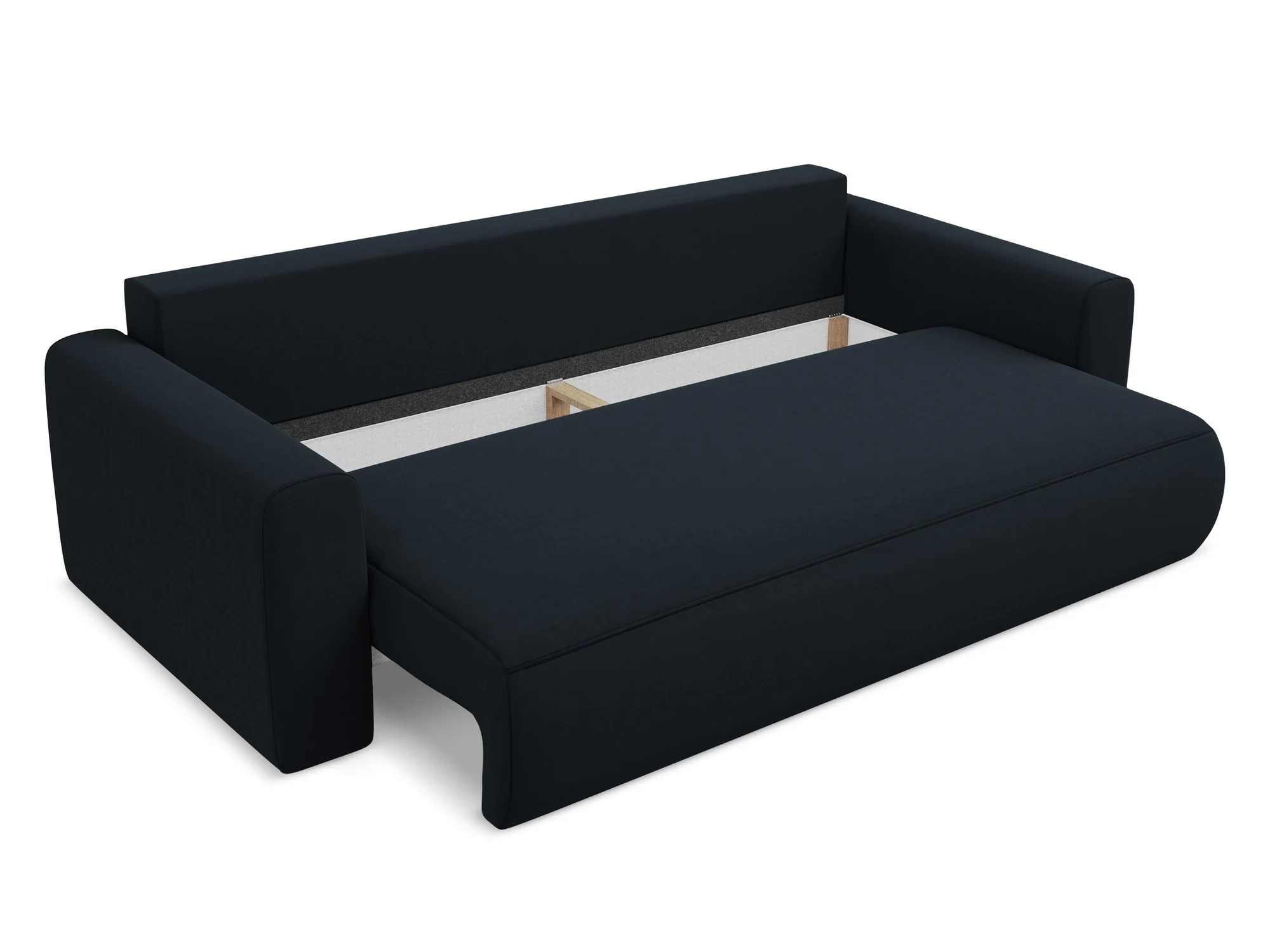Sofa aksamitna 3-osobowa z funkcją spania KAPUA granat królewski - Image 7