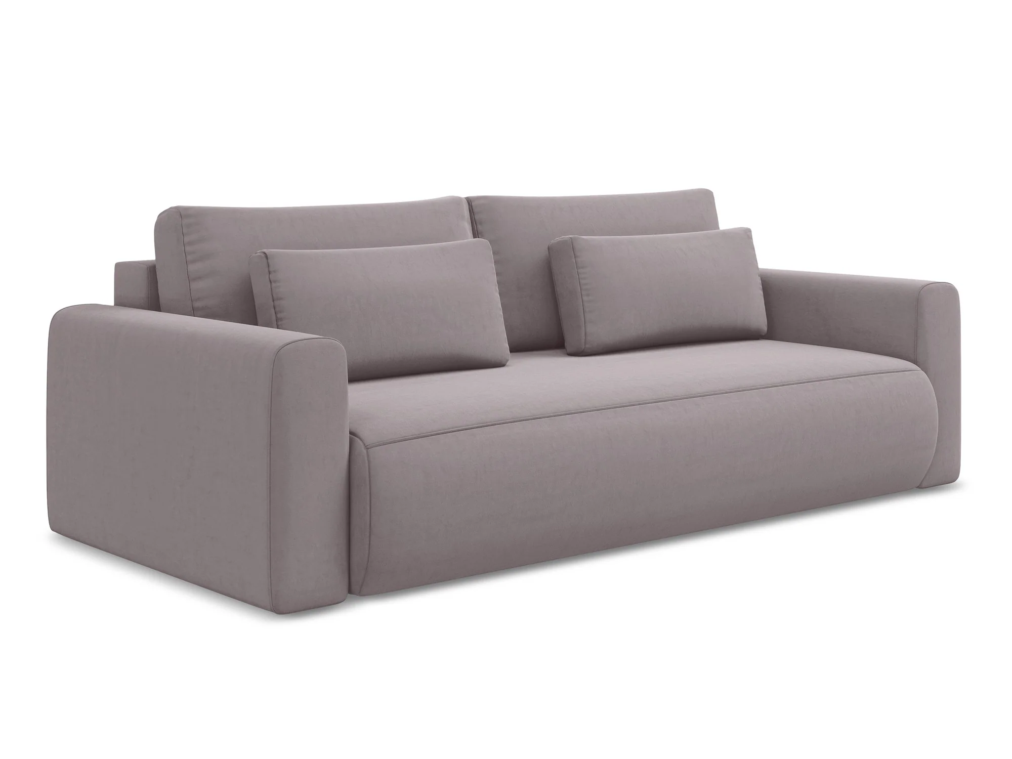 Sofa aksamitna 3-osobowa z funkcją spania KAPUA lawendowy