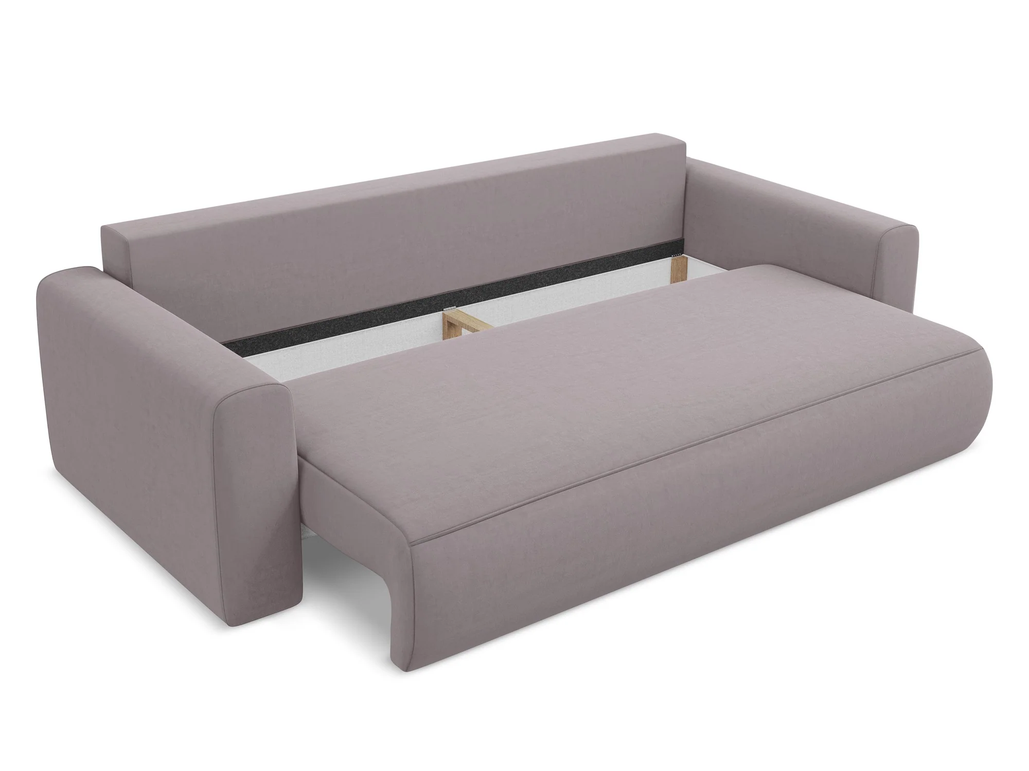 Sofa aksamitna 3-osobowa z funkcją spania KAPUA lawendowy - Image 6
