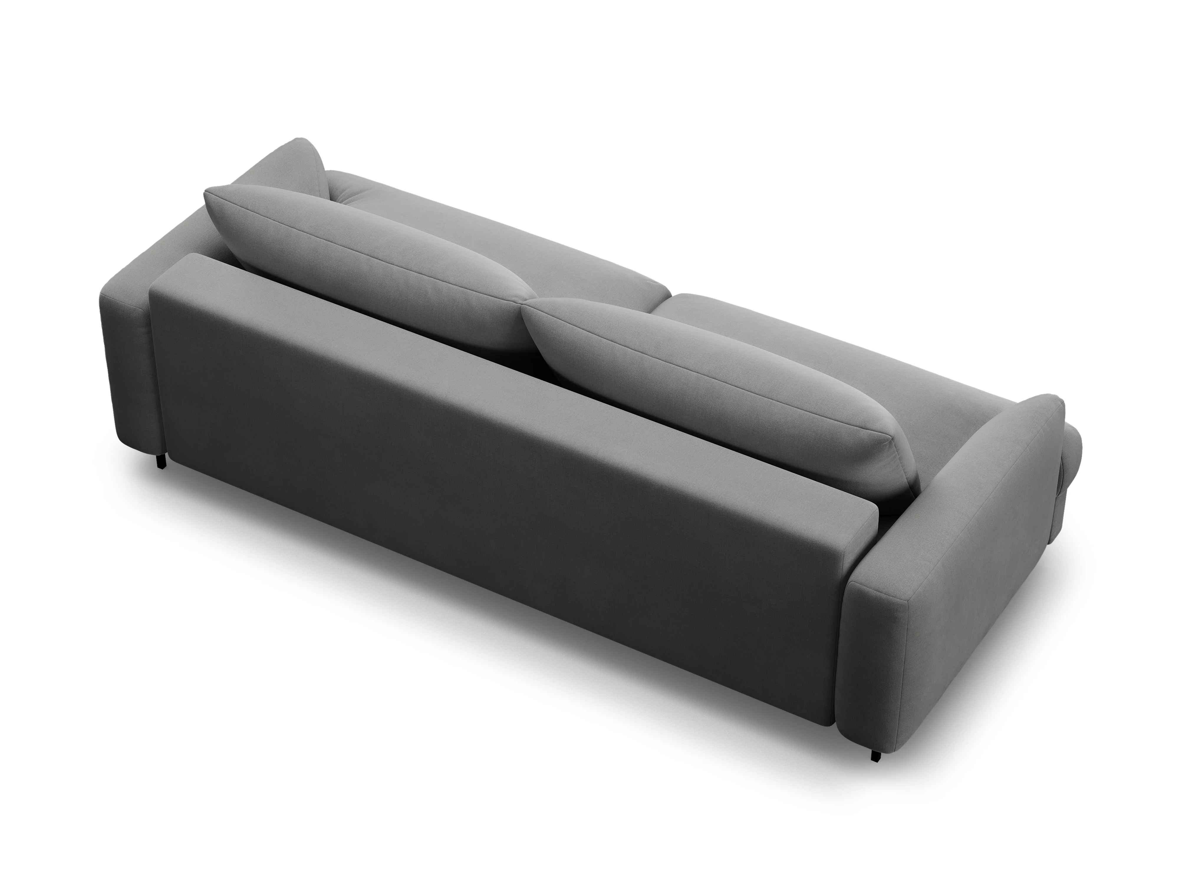 Sofa aksamitna 3-osobowa z funkcją spania NAOMI szary - Image 2