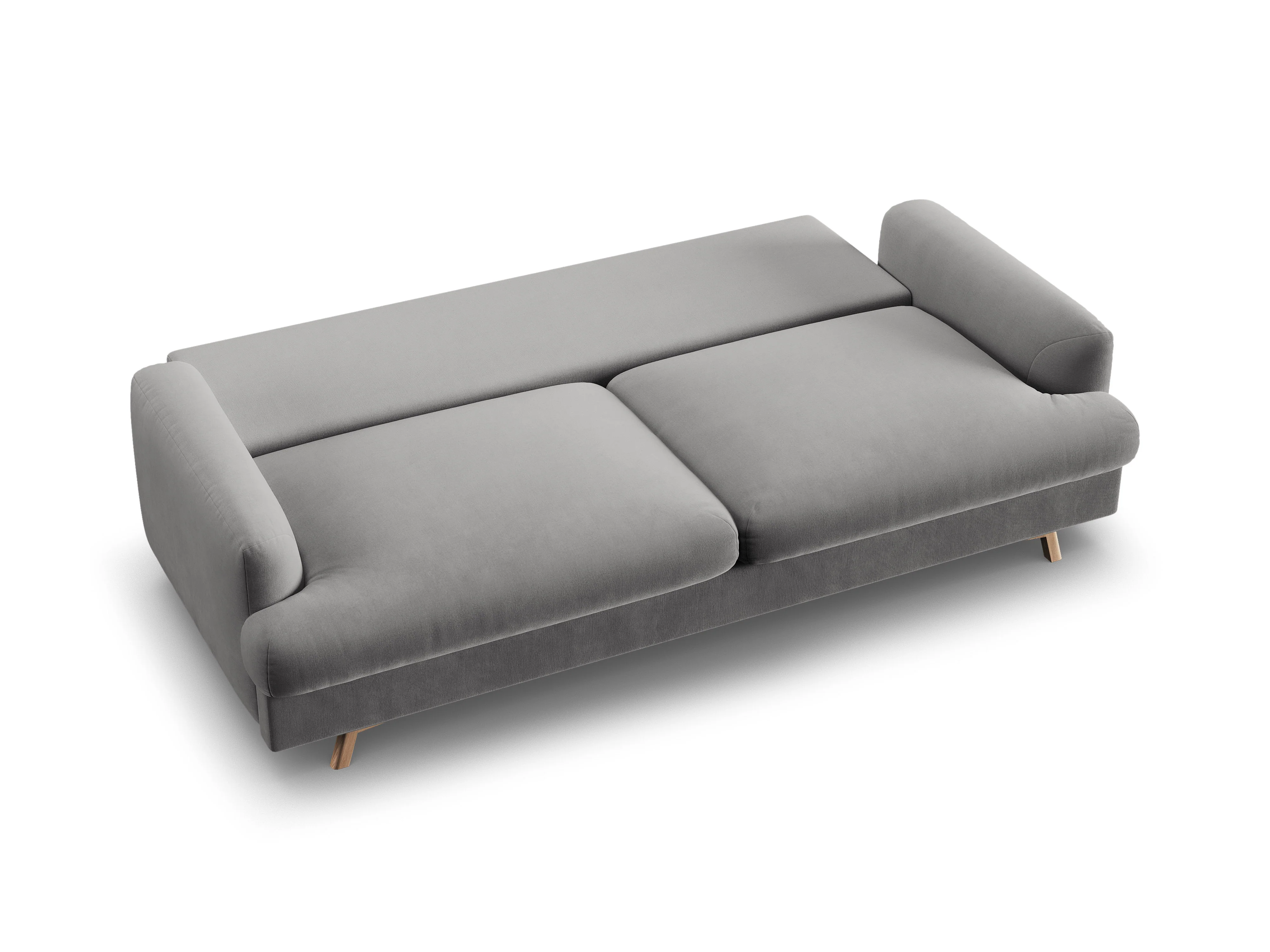 Sofa aksamitna 3-osobowa z funkcją spania NAOMI szary - Image 3
