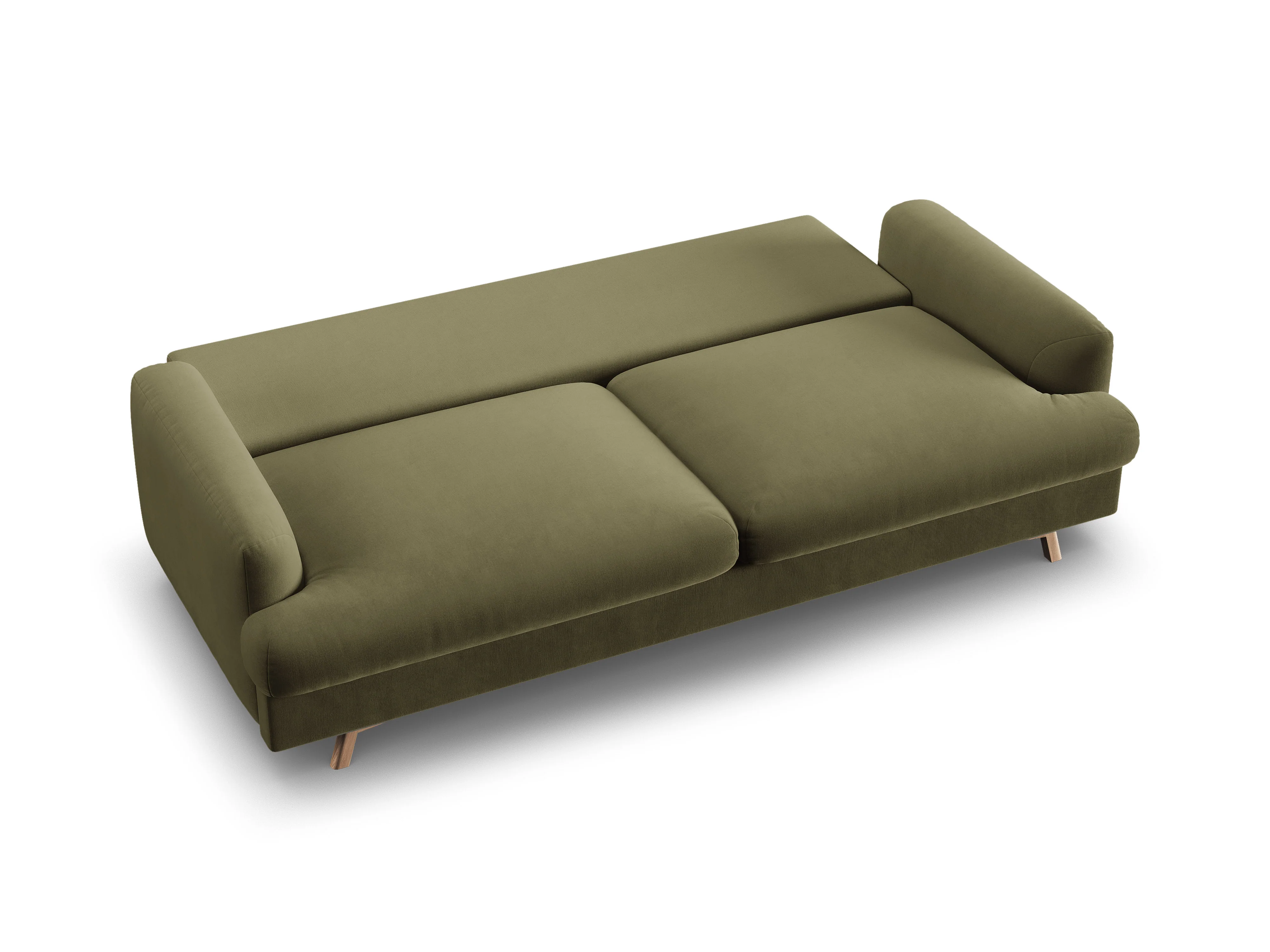 Sofa aksamitna 3-osobowa z funkcją spania NAOMI zielony - Image 5
