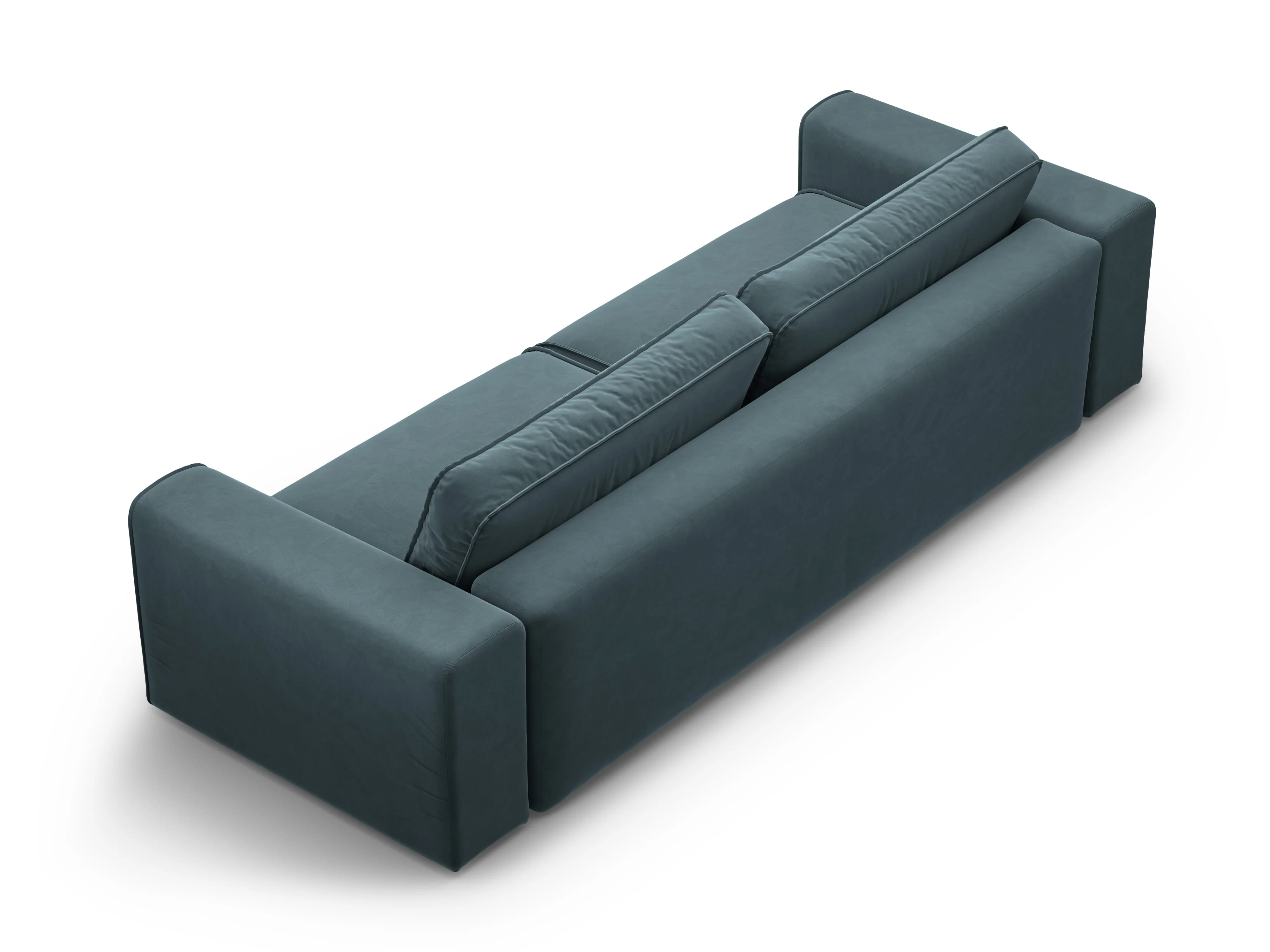 Sofa aksamitna 3-osobowa z funkcją spania VICTOR niebieski - Image 3