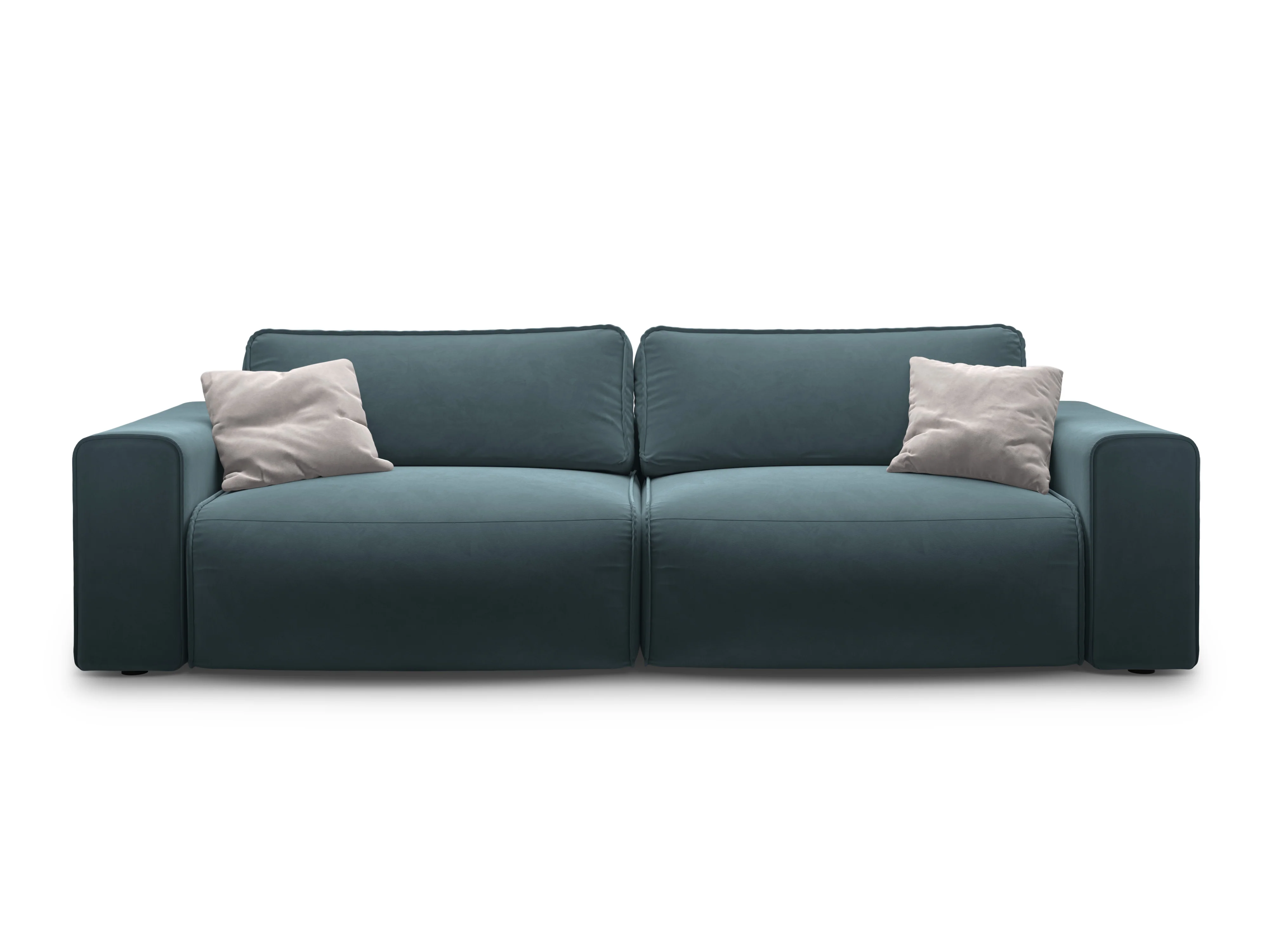 Sofa aksamitna 3-osobowa z funkcją spania VICTOR niebieski - Image 5