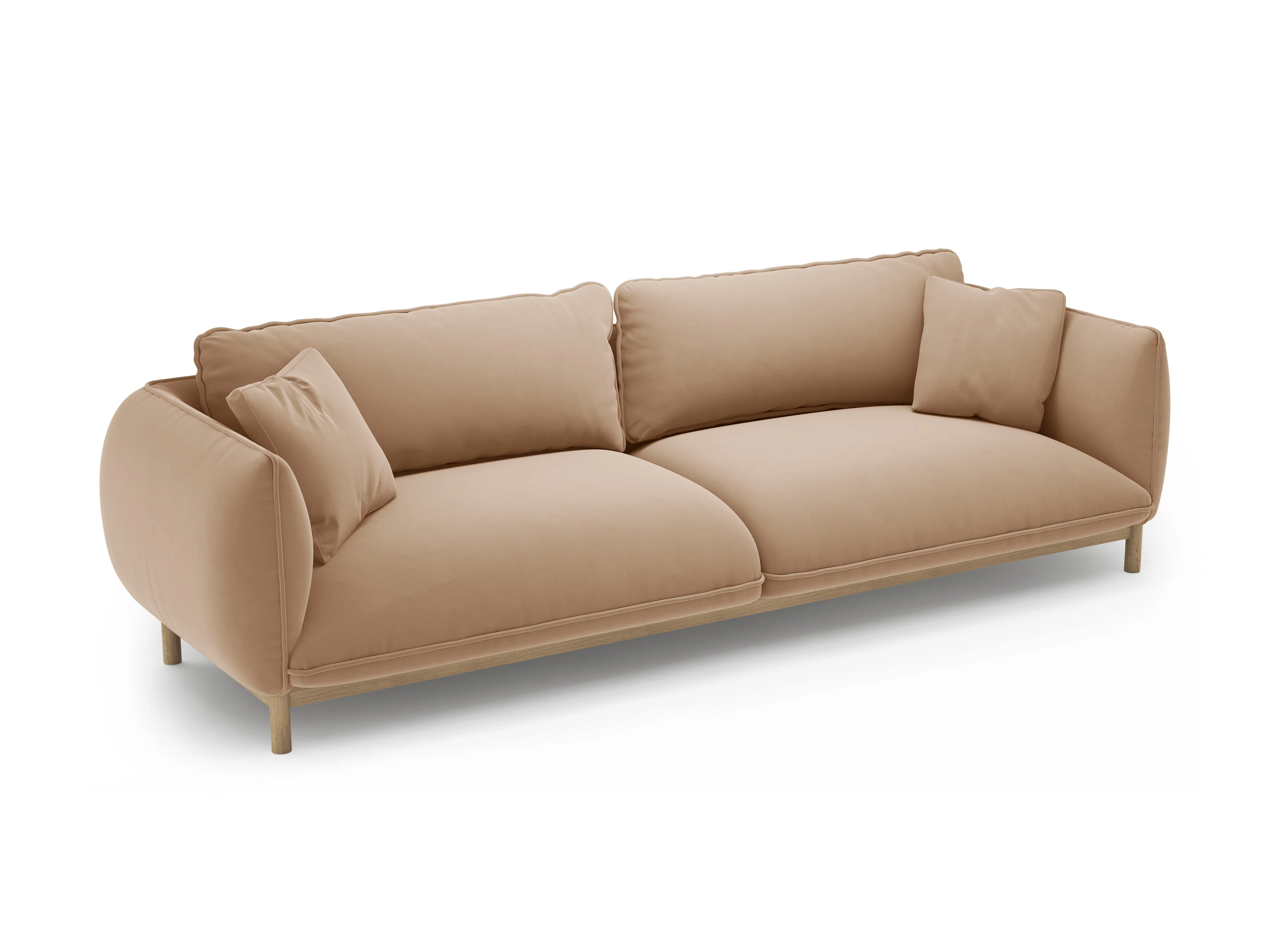Sofa aksamitna 4-osobowa ADA piaskowy - Image 3