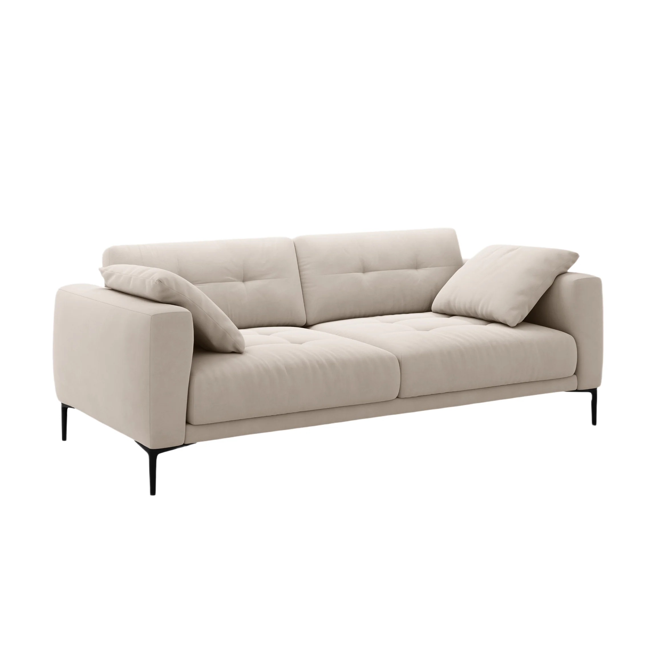 Sofa aksamitna 4-osobowa BEMY beżowy