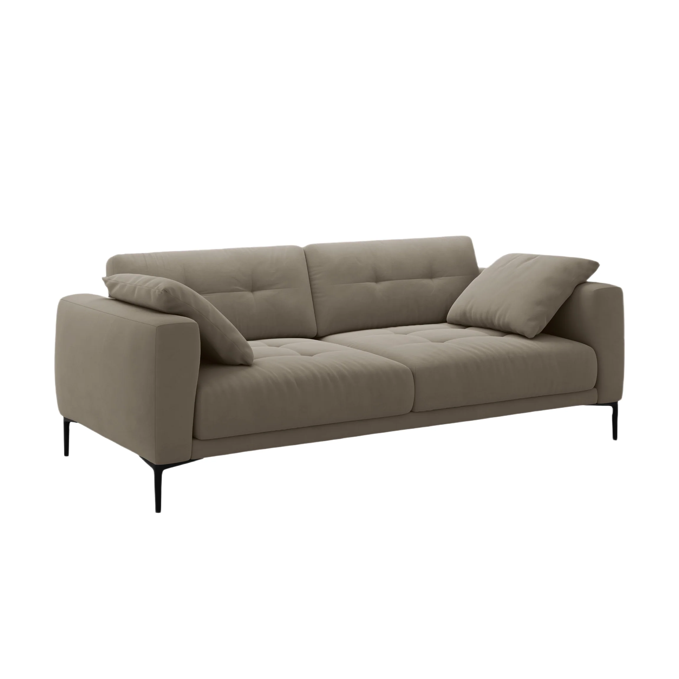 Sofa aksamitna 4-osobowa BEMY szarobrązowy