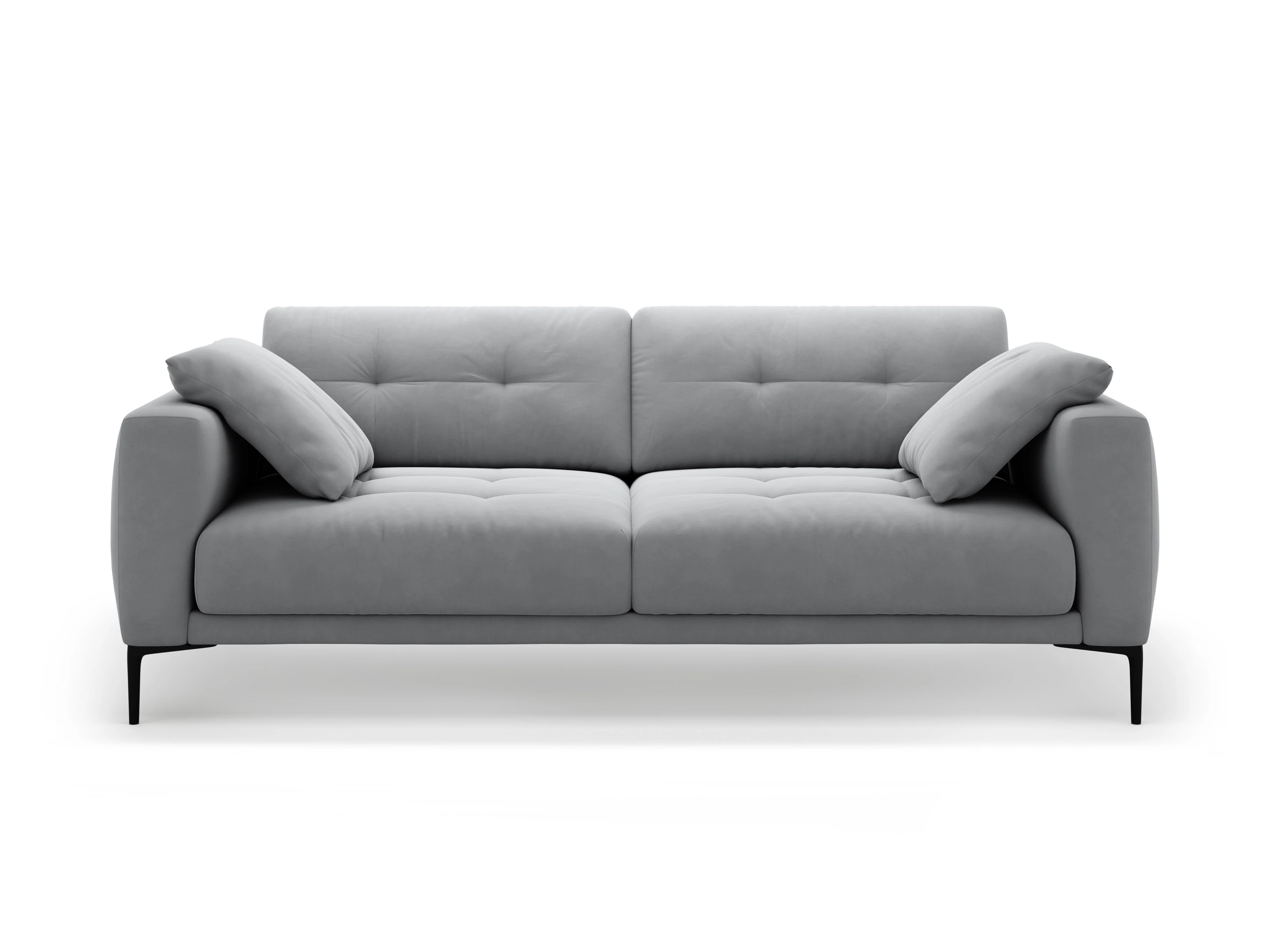 Sofa aksamitna 4-osobowa BEMY szary - Image 4