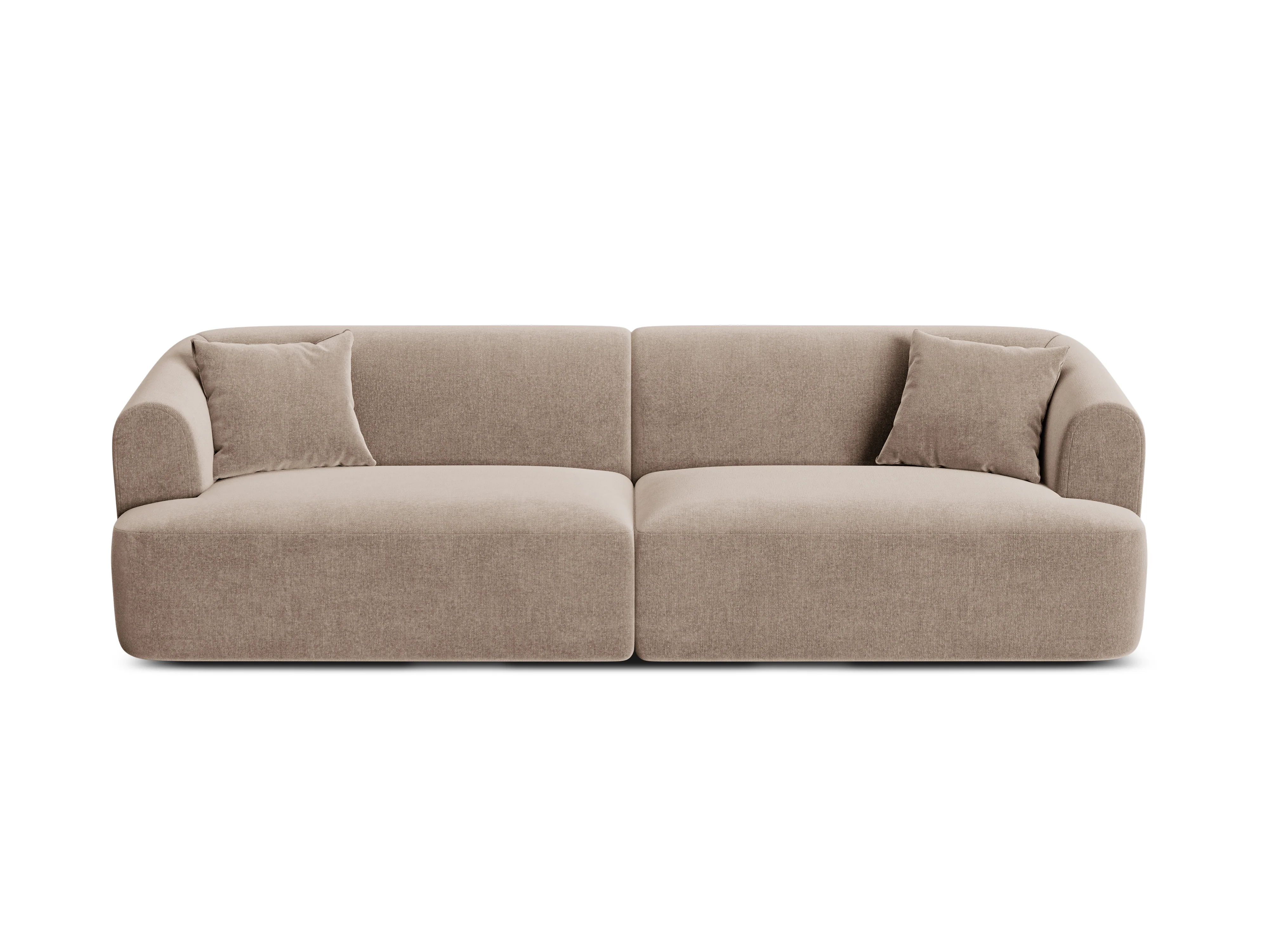 Sofa aksamitna 4-osobowa CAMPI ciemnobeżowy - Image 3