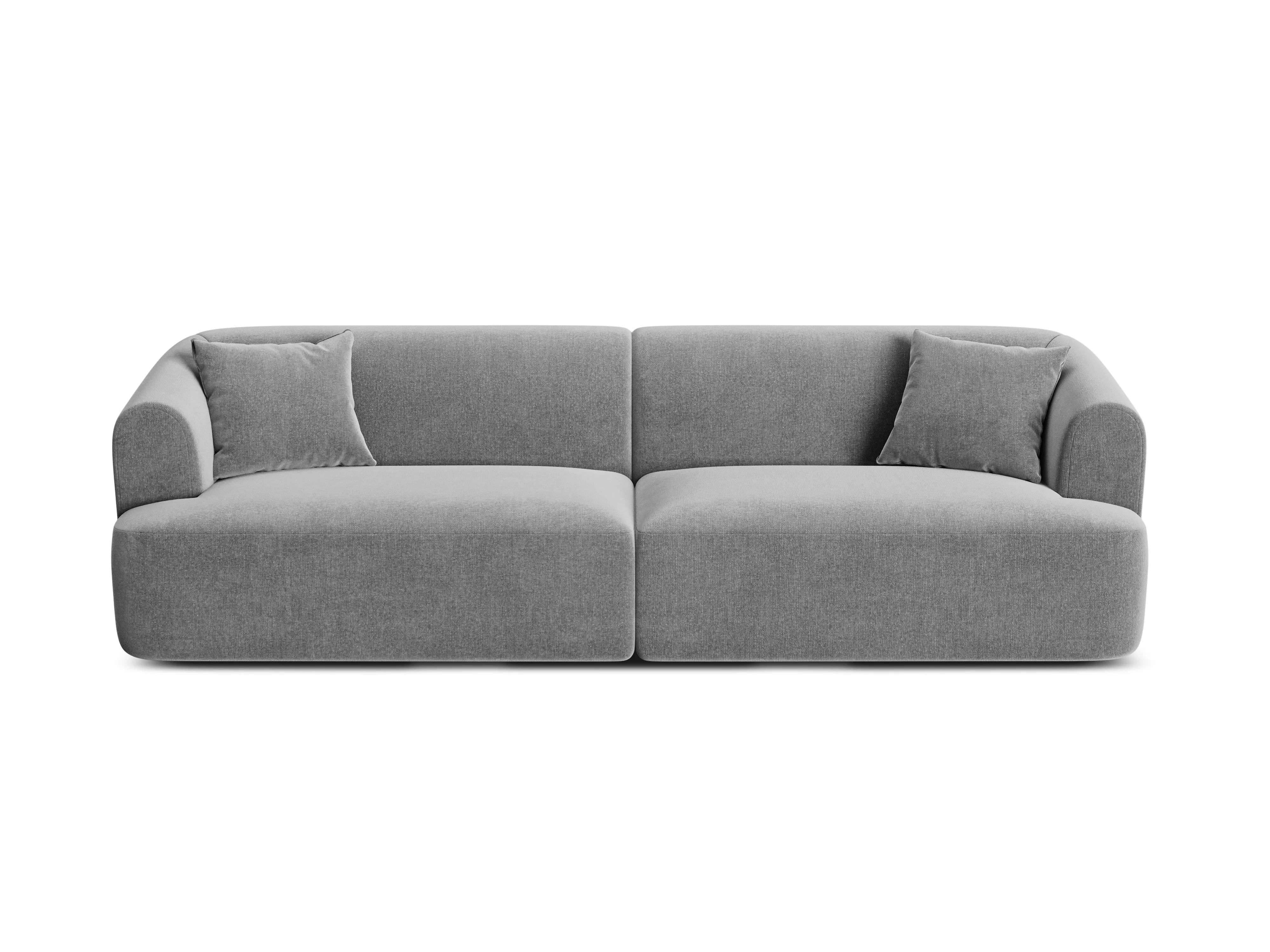 Sofa aksamitna 4-osobowa CAMPI szary - Image 5