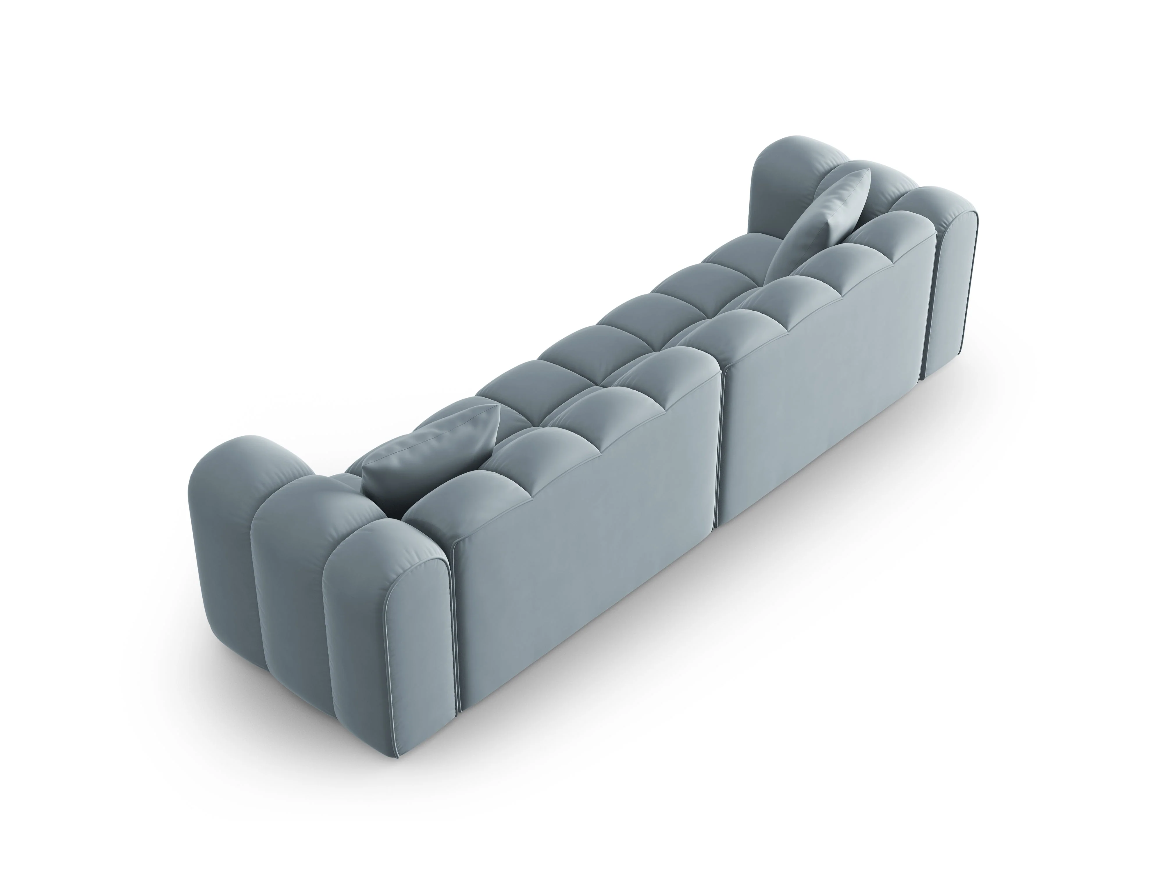 Sofa aksamitna 4-osobowa HALLEY jasnoniebieski - Image 4