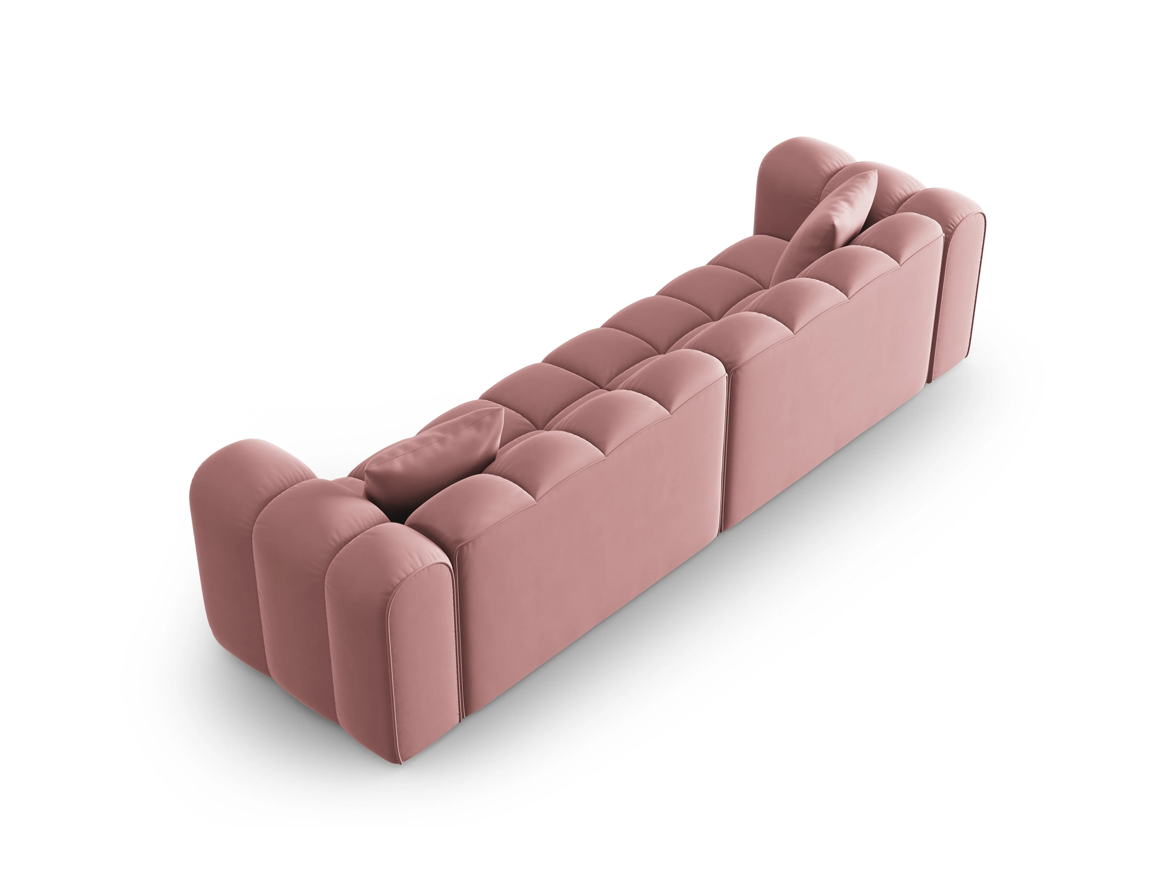 Sofa aksamitna 4-osobowa HALLEY różowy - Image 4