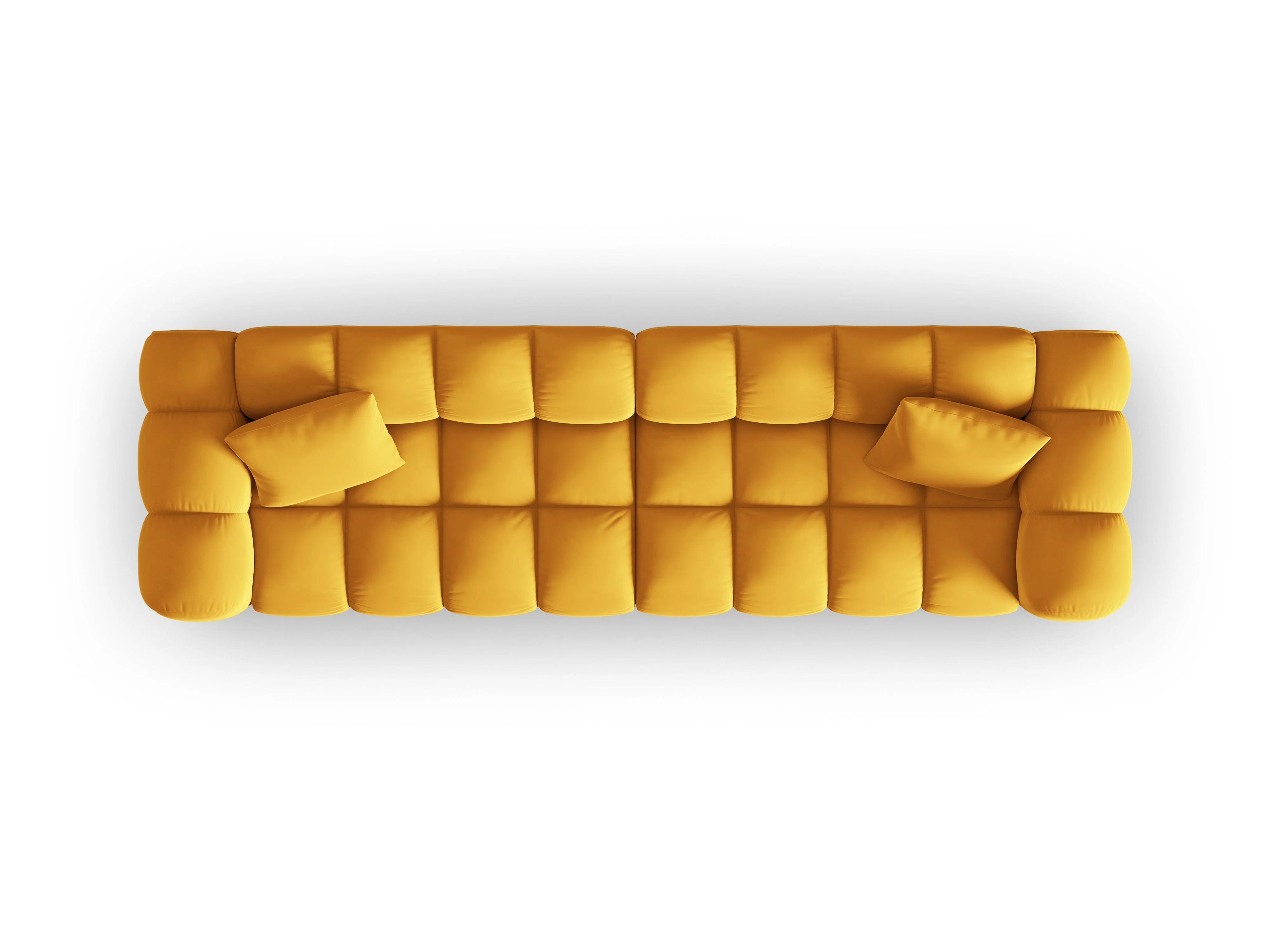 Sofa aksamitna 4-osobowa HALLEY żółty - Image 4