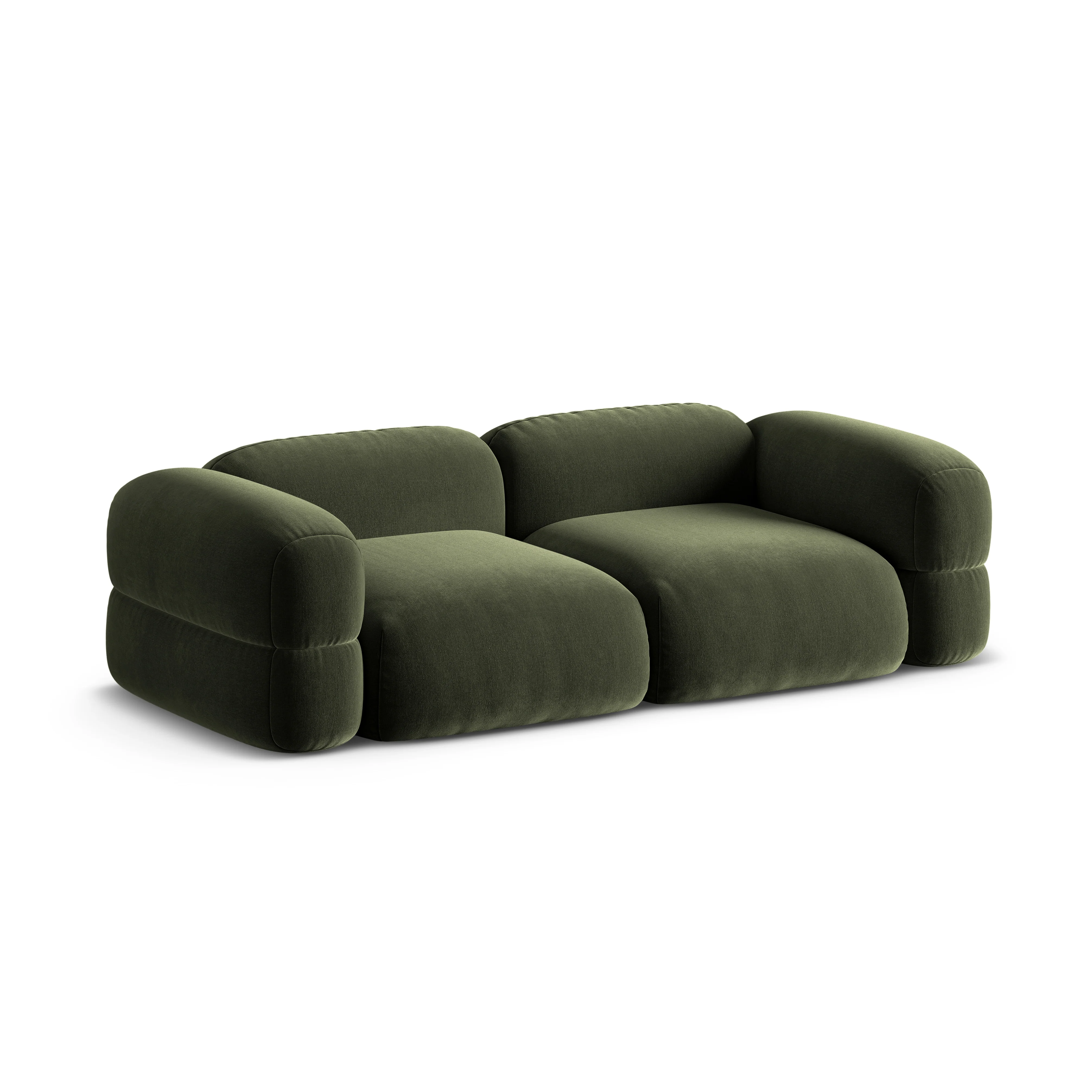 Sofa aksamitna 4-osobowa ROGER oliwkowy