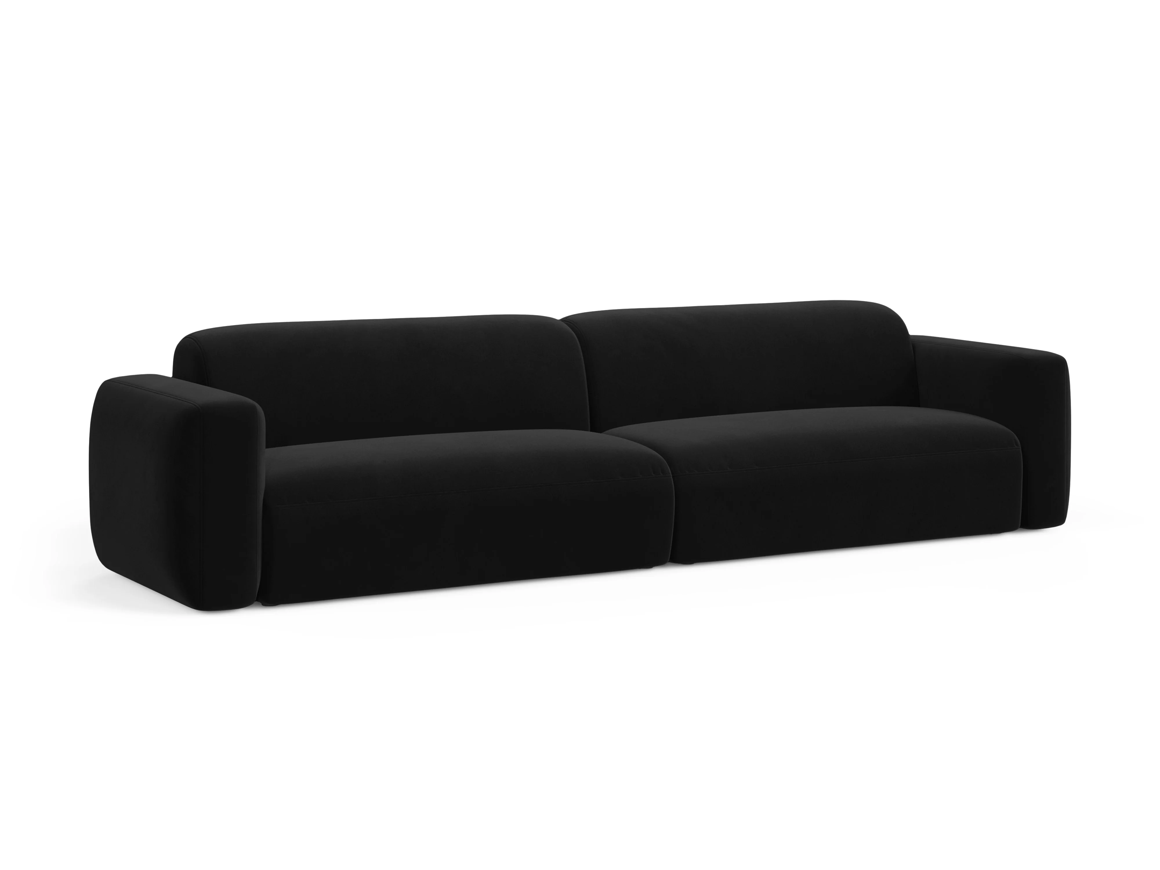 Sofa aksamitna 4-osobowa STRINO czarny - Image 3