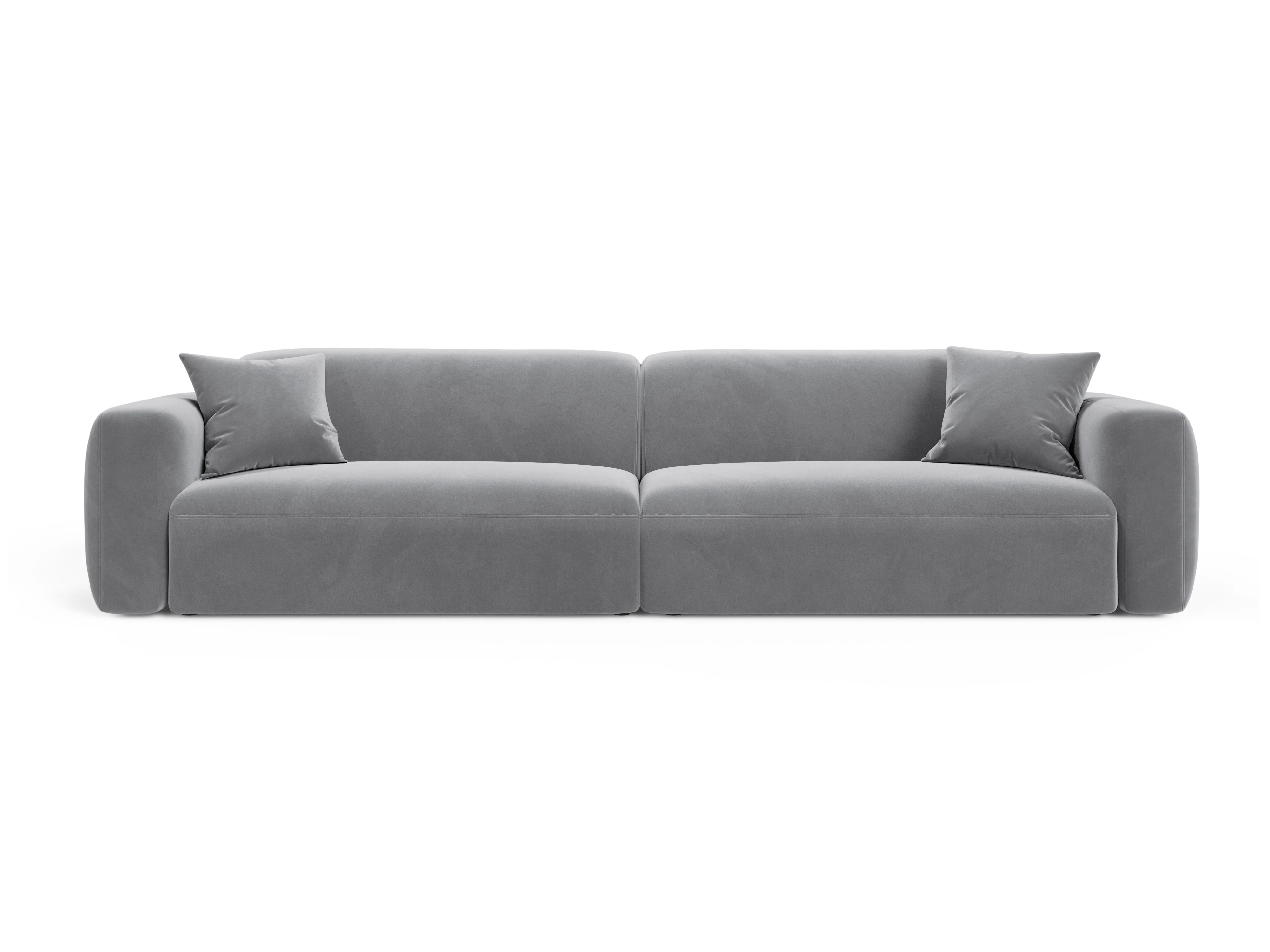Sofa aksamitna 4-osobowa STRINO szary - Image 2